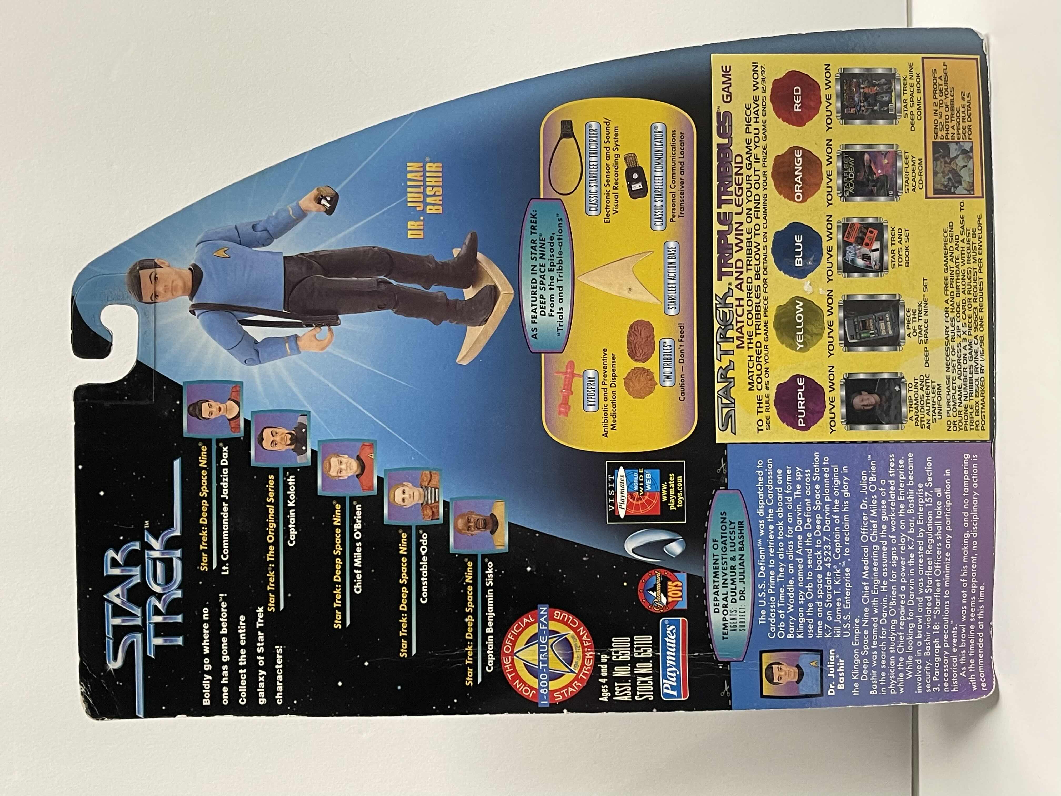 Photo 1 of NIB STAR TREK DEEP SPACE NINE DR JULIAN BASHIR FROM TRIALS AND TRIBBLE-ATIONS - RETAIL PRICE $20