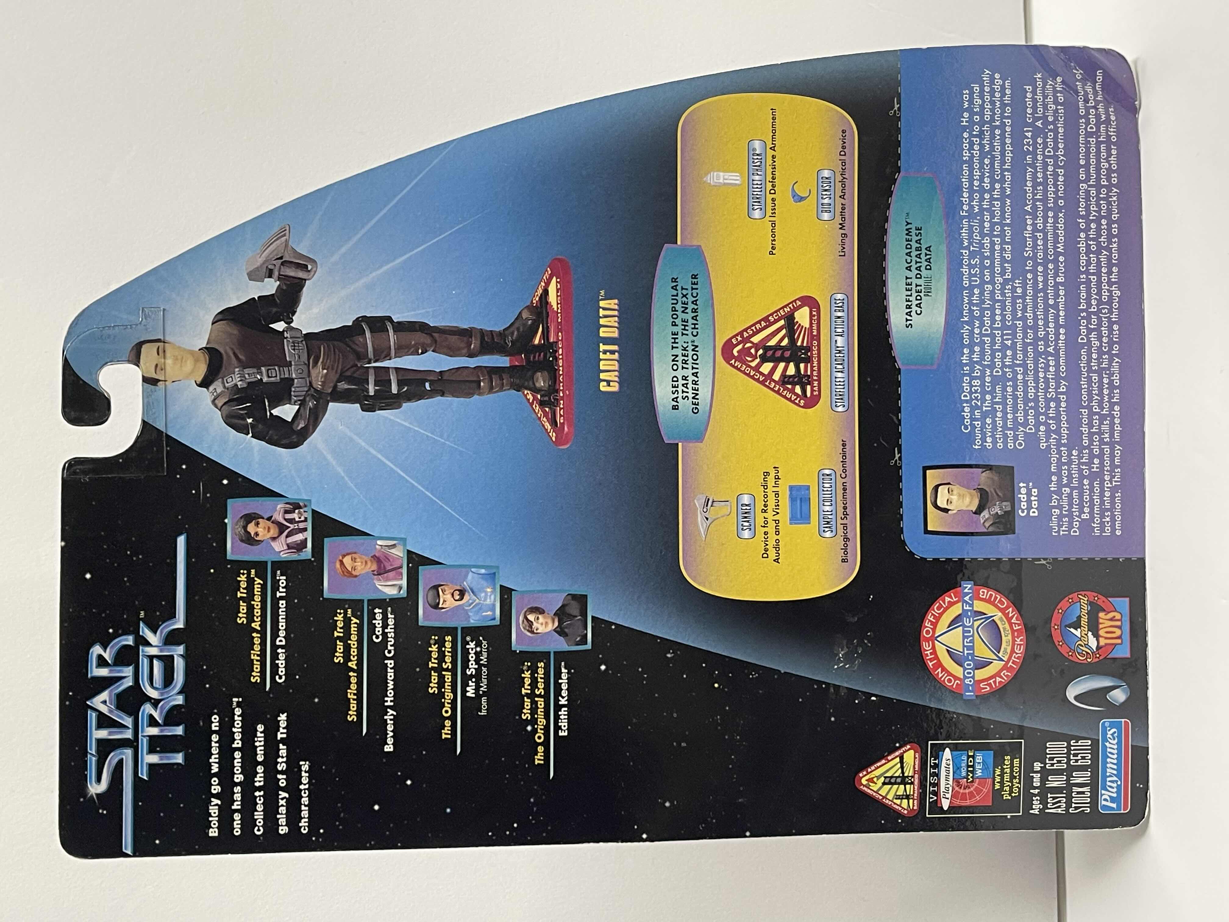 Photo 1 of NIB STAR TREK “CADET DATA” WARP FACTOR #3 SERIES - RETAIL PRICE $ 12.00
