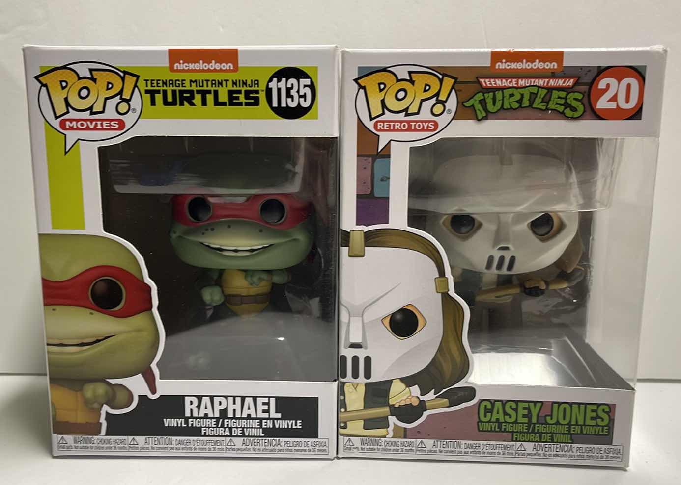 Photo 1 of NIB FUNKO POP MOVIES & RETRO TOYS SERIES TEENAGE MUTANT NINJA TURTLES “RAPHAEL & CASEY JONES” - TOTAL RETAIL PRICE $52.00