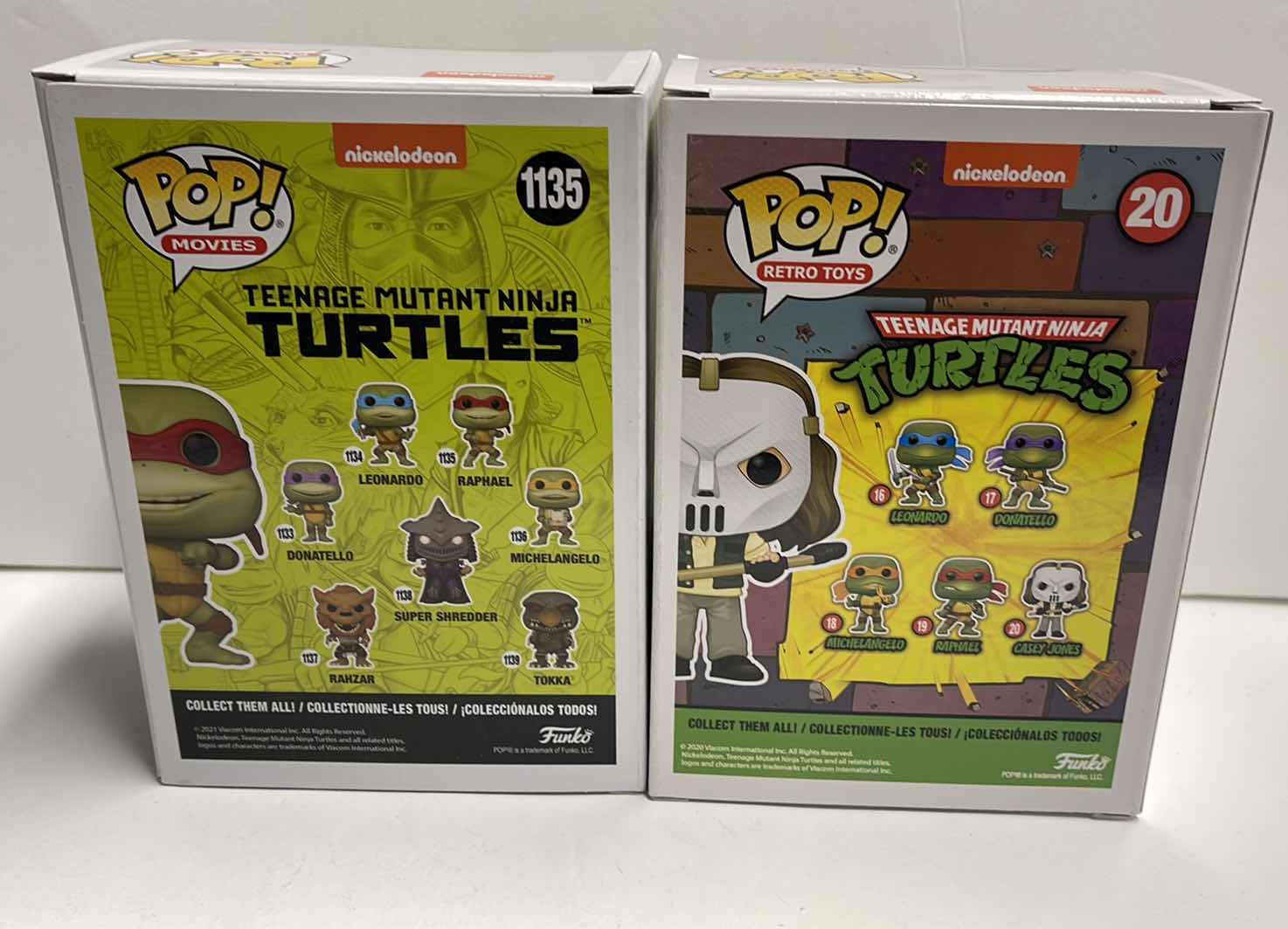 Photo 1 of NIB FUNKO POP MOVIES & RETRO TOYS SERIES TEENAGE MUTANT NINJA TURTLES “RAPHAEL & CASEY JONES” - TOTAL RETAIL PRICE $52.00