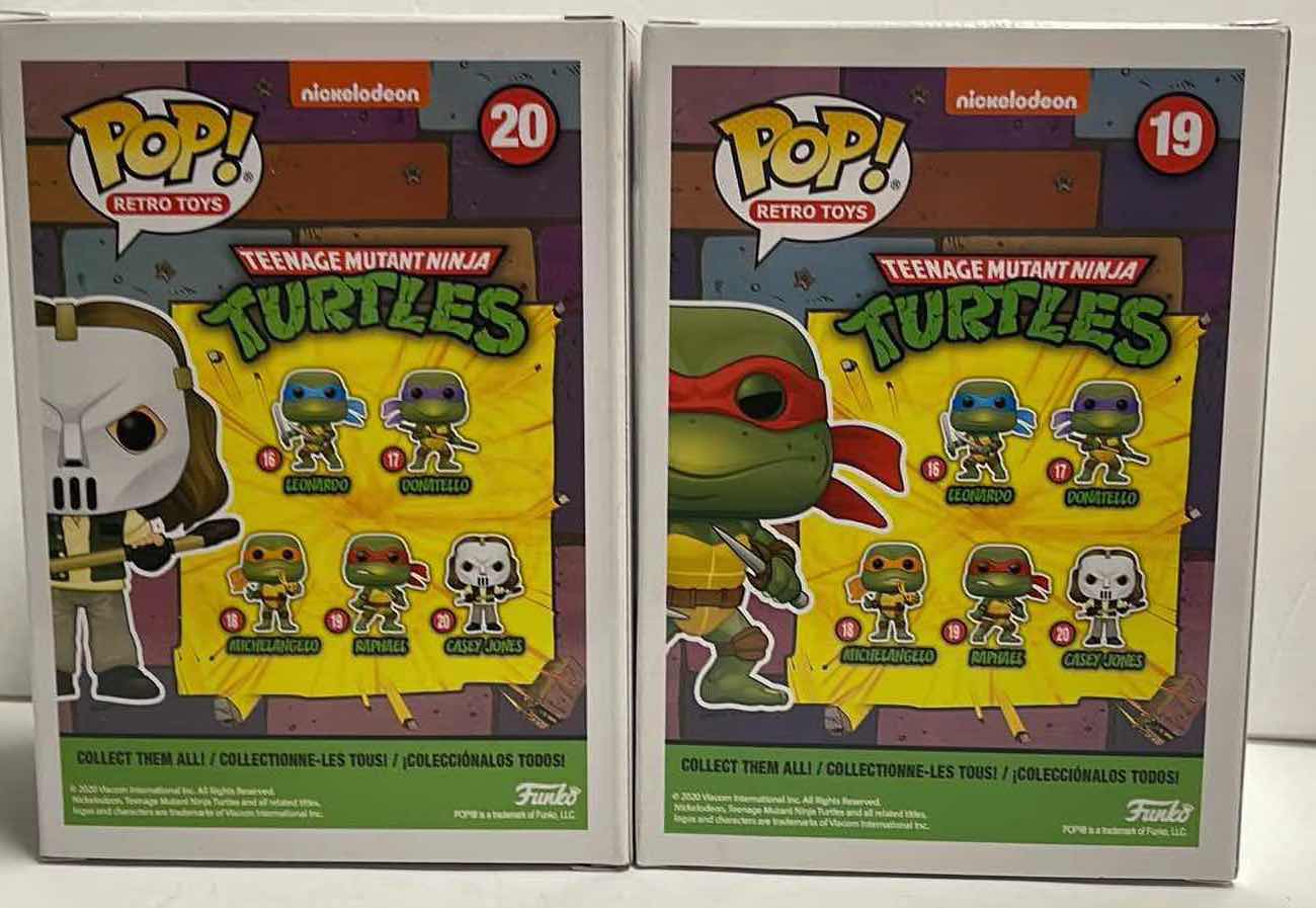 Photo 1 of NIB FUNKO POP RETRO TOYS SERIES TEENAGE MUTANT NINJA TURTLES “RAPHAEL & CASEY JONES” - TOTAL RETAIL PRICE $52.00