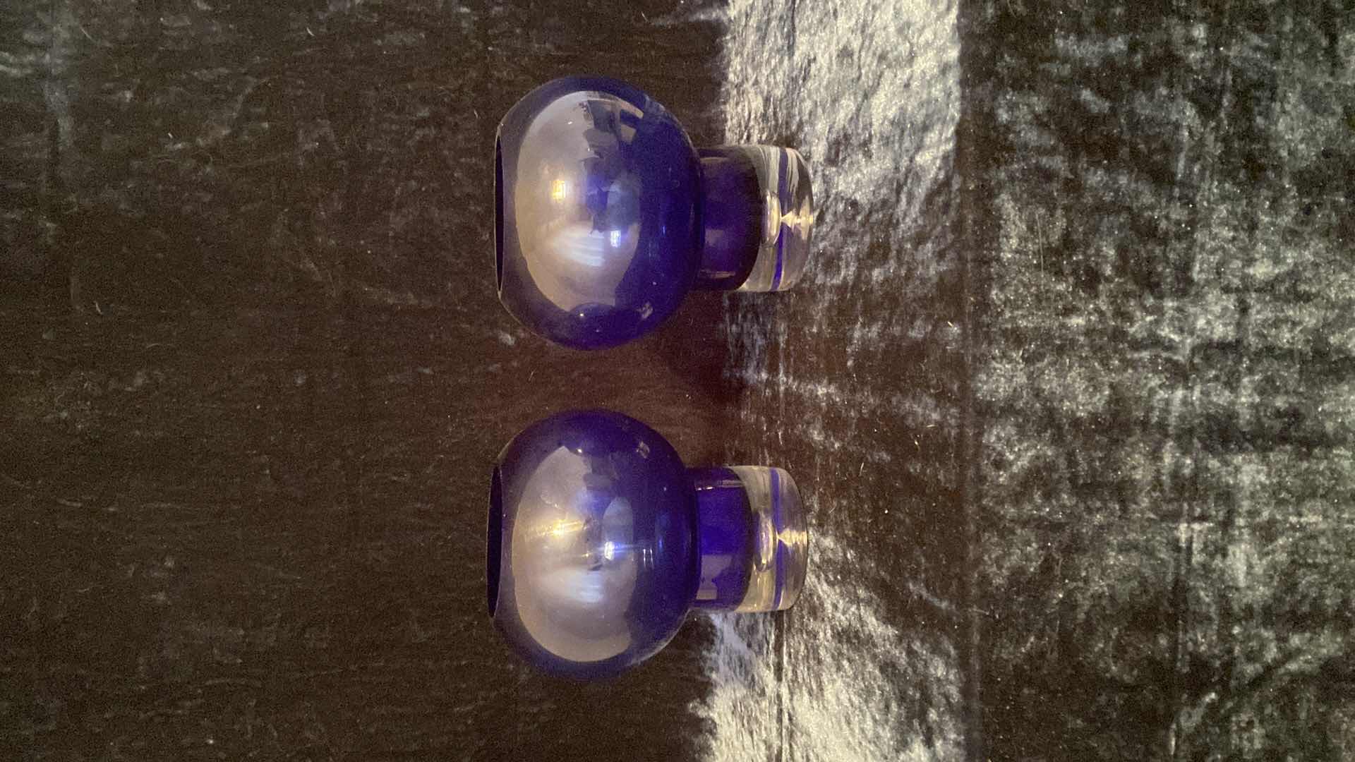 Photo 1 of 2 COBALT BLUE CANDLE HOLDERS