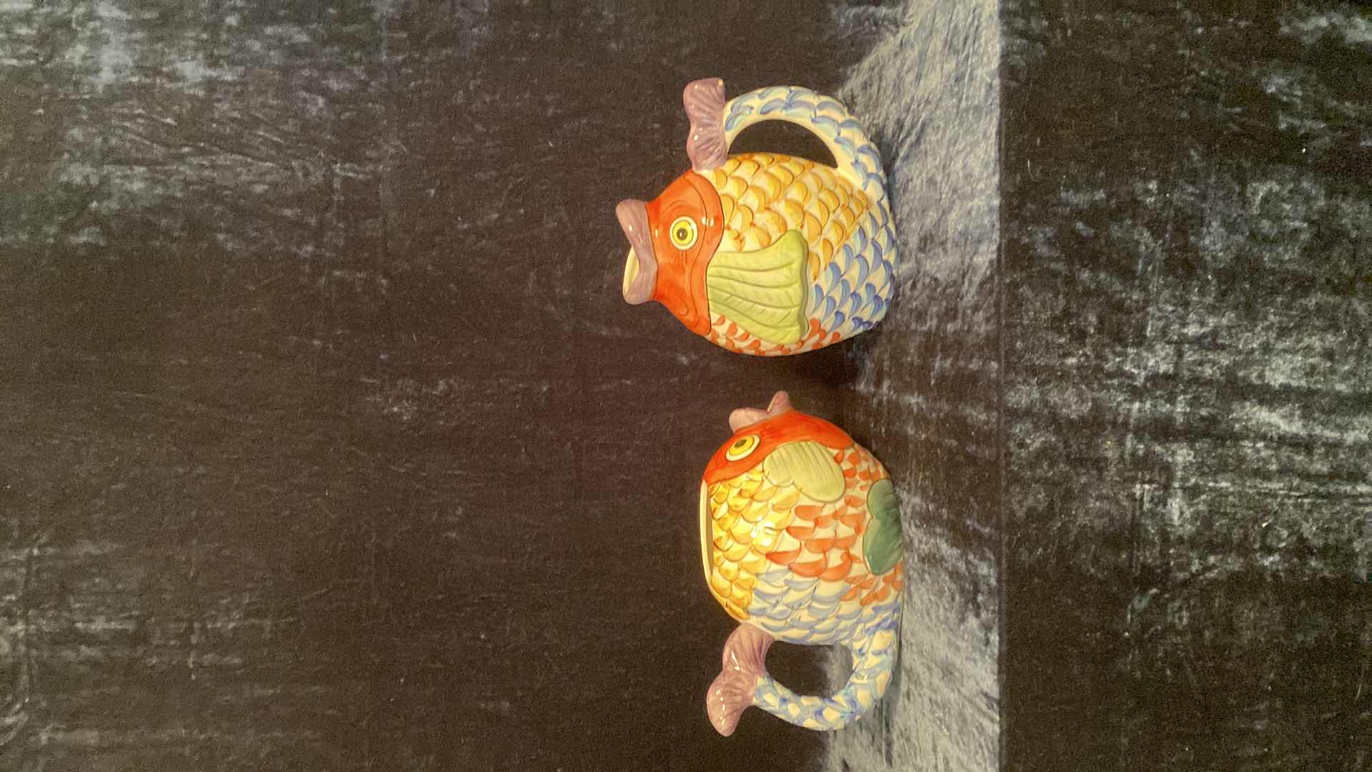 Photo 1 of 2 VINTAGE KOI FISH WATER VESSEL PITCHER