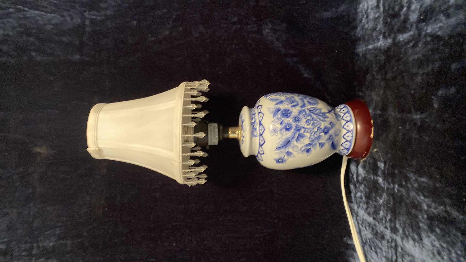 Photo 1 of BLUE AND WHITE PORCELAIN LAMP
