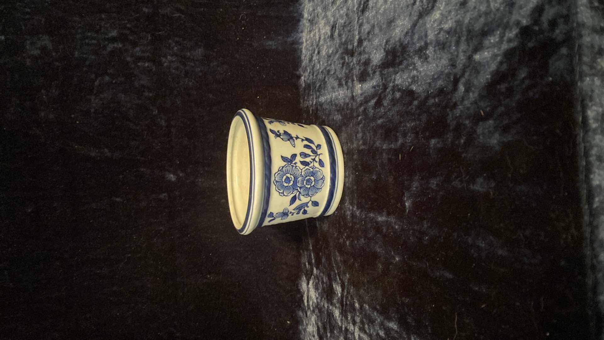 Photo 1 of BLUE AND WHITE PLANTER POT