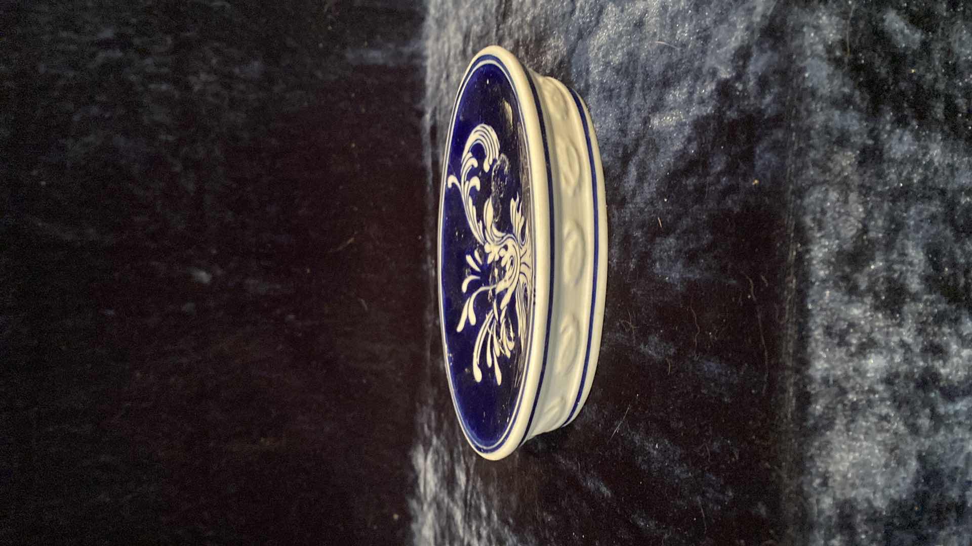 Photo 1 of BLUE AND WHITE PORCELAIN SOAP DISH