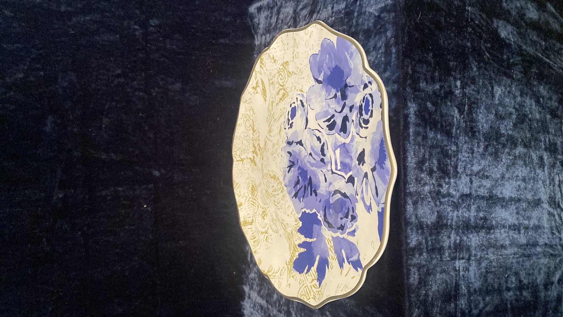 Photo 1 of HALLMARK PATINA BLUE FLOWER PLATTER