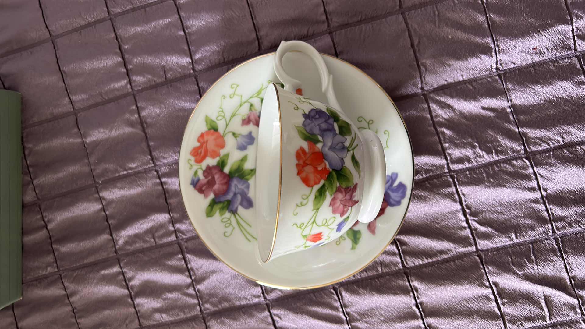 Photo 2 of AVON BLOSSOMS OF THE MONTH OF APRIL SWEET PEA TEA CUP AND SAUCER