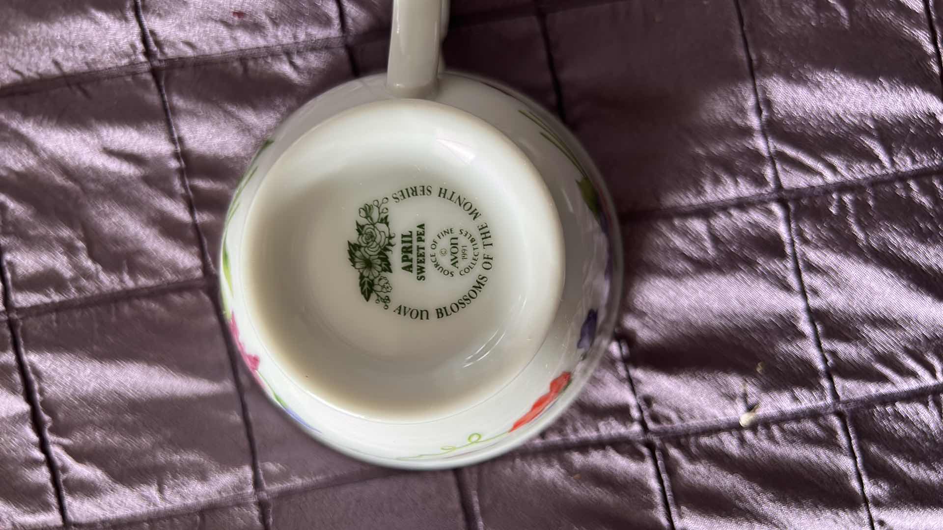 Photo 1 of AVON BLOSSOMS OF THE MONTH OF APRIL SWEET PEA TEA CUP AND SAUCER