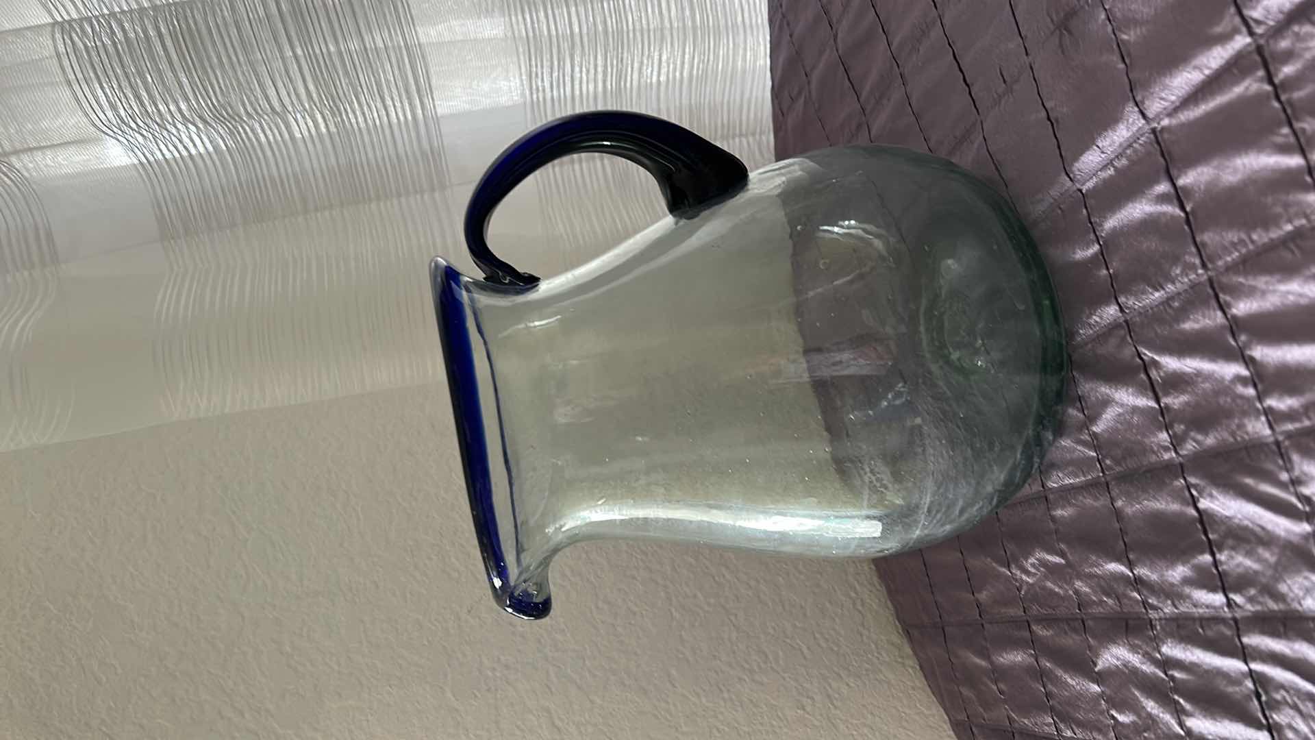 Photo 1 of BLUE AND CLEAR PITCHER AND PLATTER