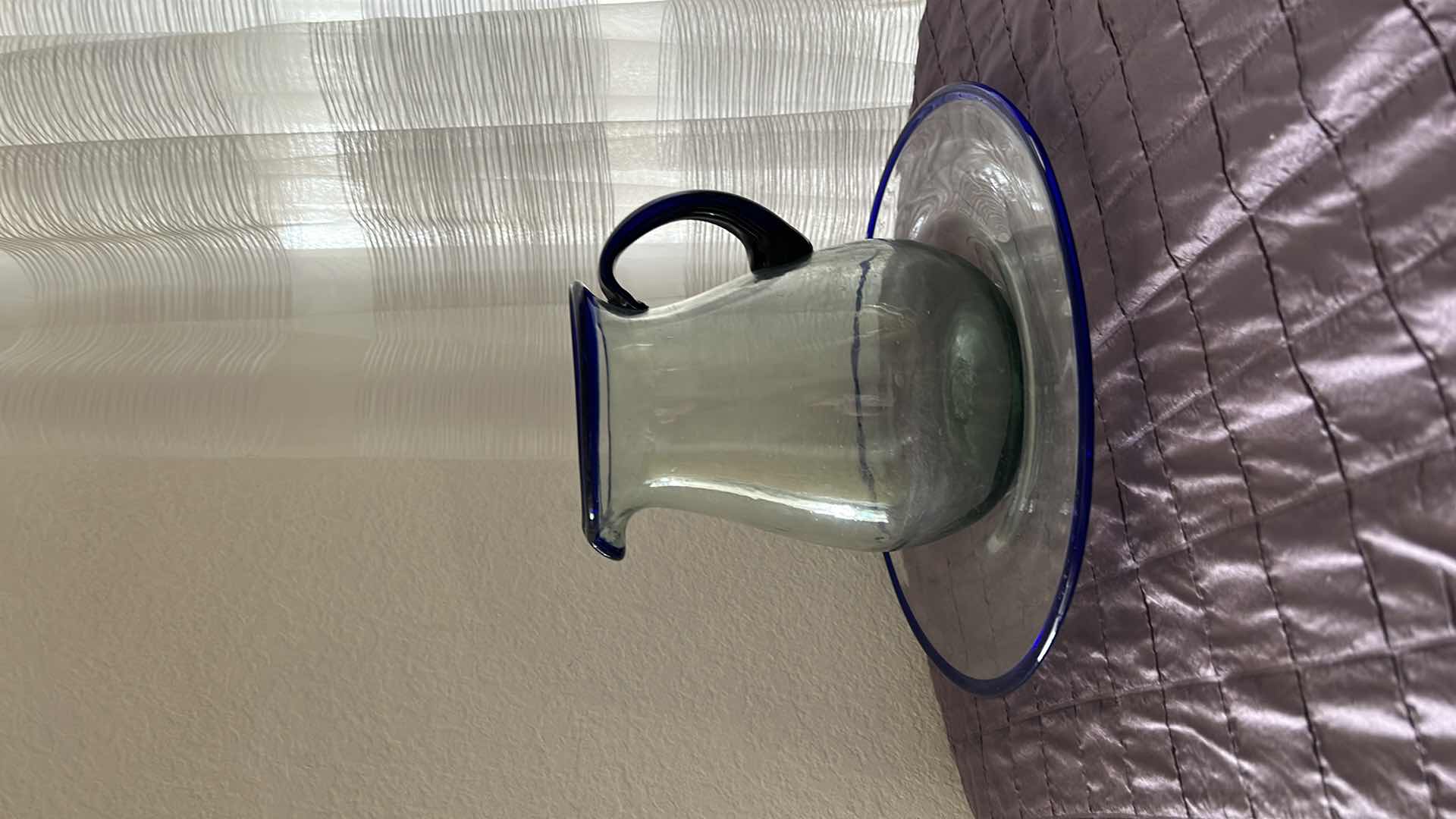 Photo 1 of BLUE AND CLEAR PITCHER AND PLATTER