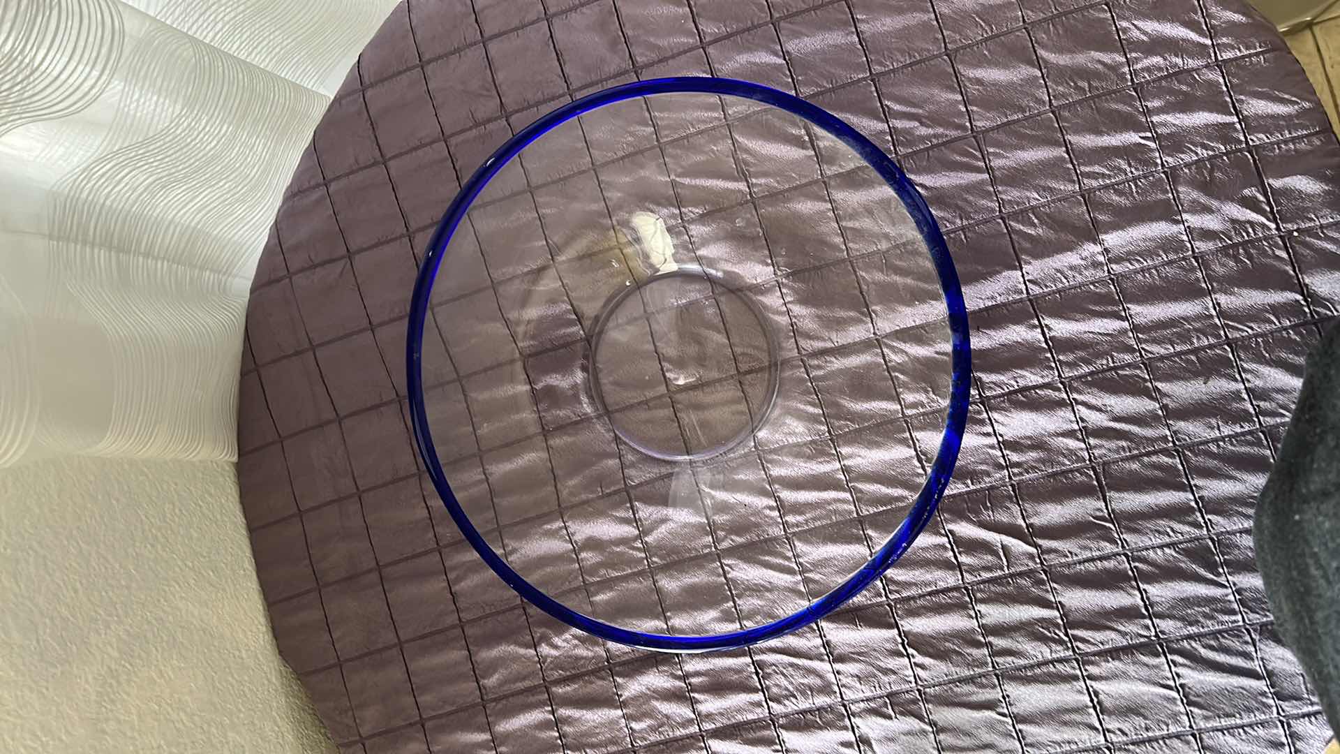 Photo 1 of BLUE AND CLEAR PITCHER AND PLATTER