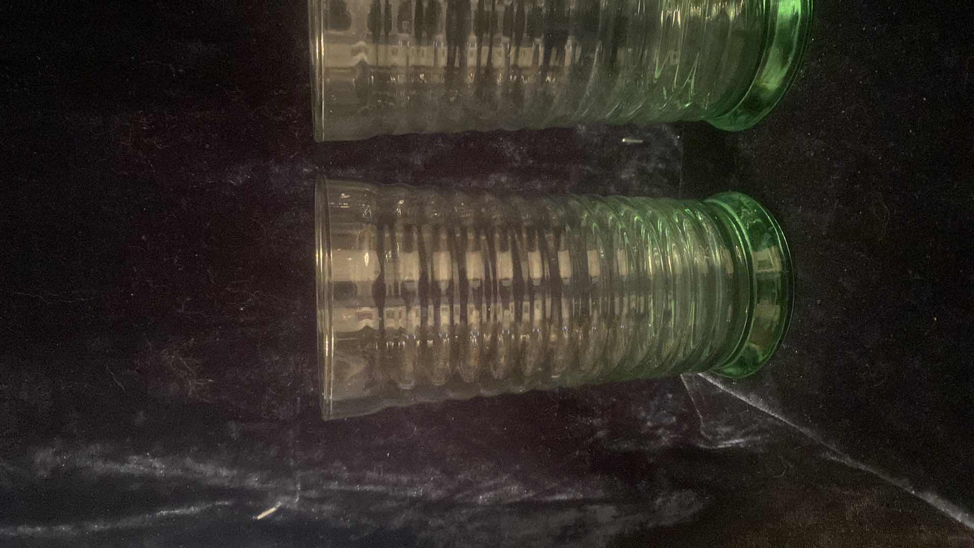 Photo 1 of 6 LIBBEY LIGHT GRREEN RIBBED TEA GLASS