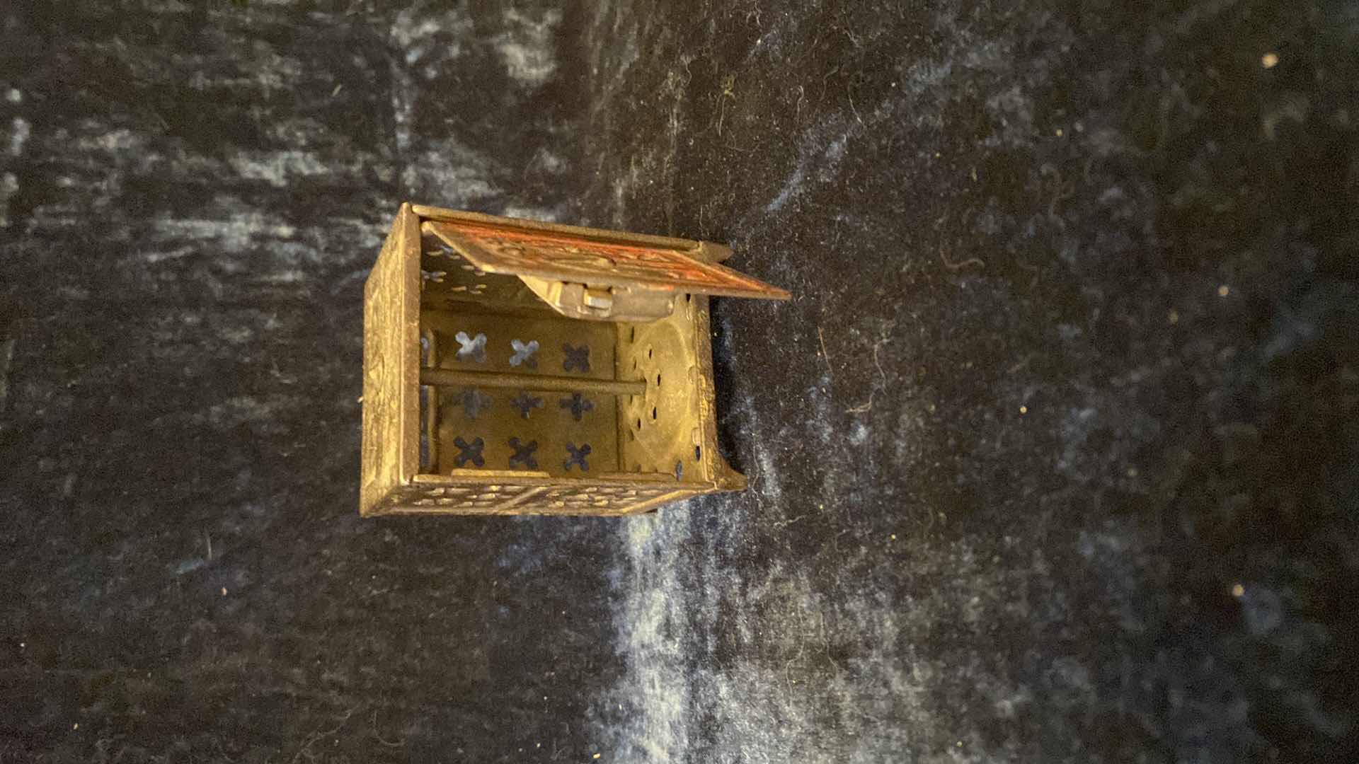 Photo 1 of ANTIQUE BRASS IRON COIN SAFE