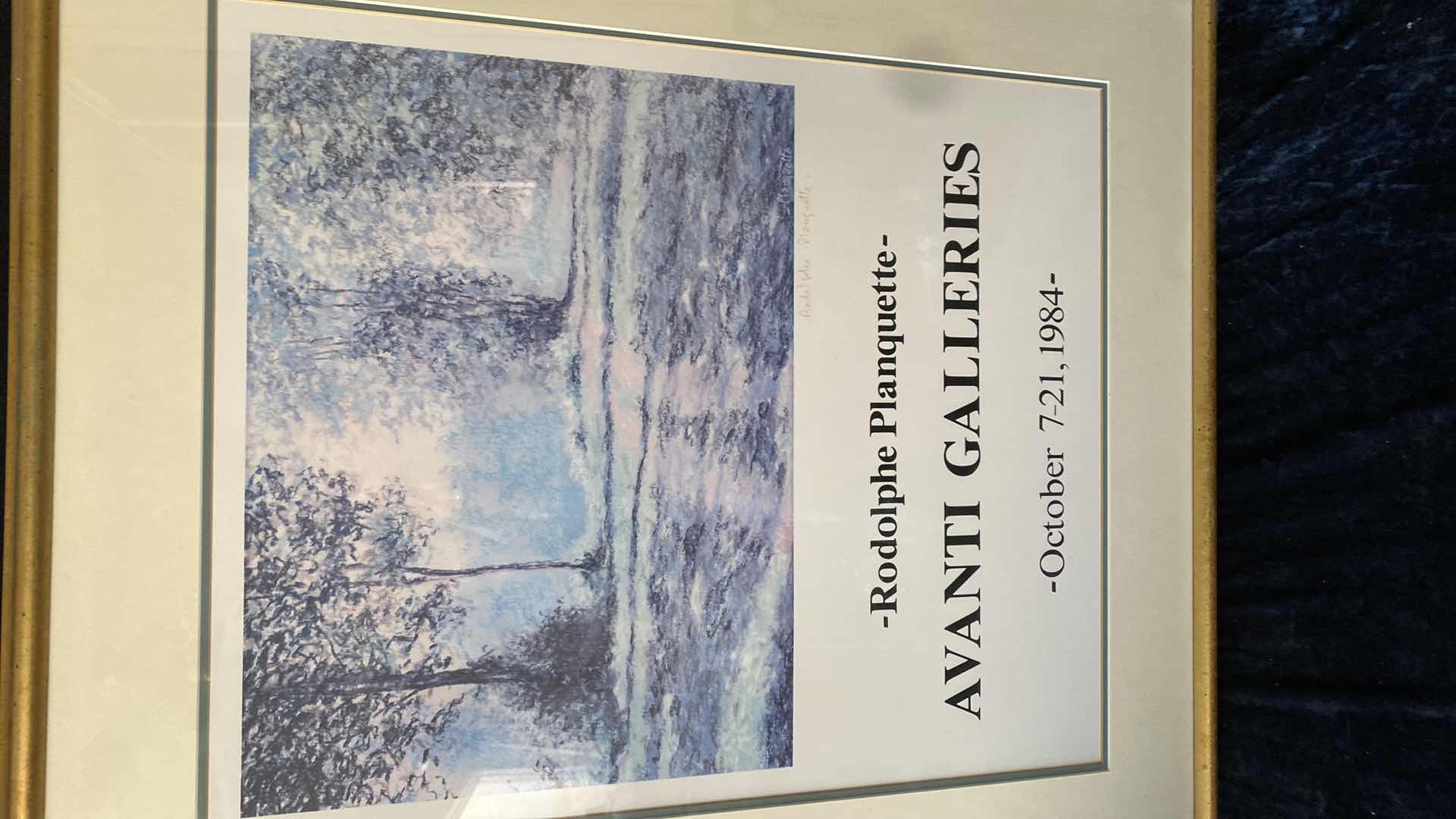 Photo 1 of FRAMED "RODOLPHE PLANQUETTE AVANTI GALLERIES" PRINT 24.5x 28