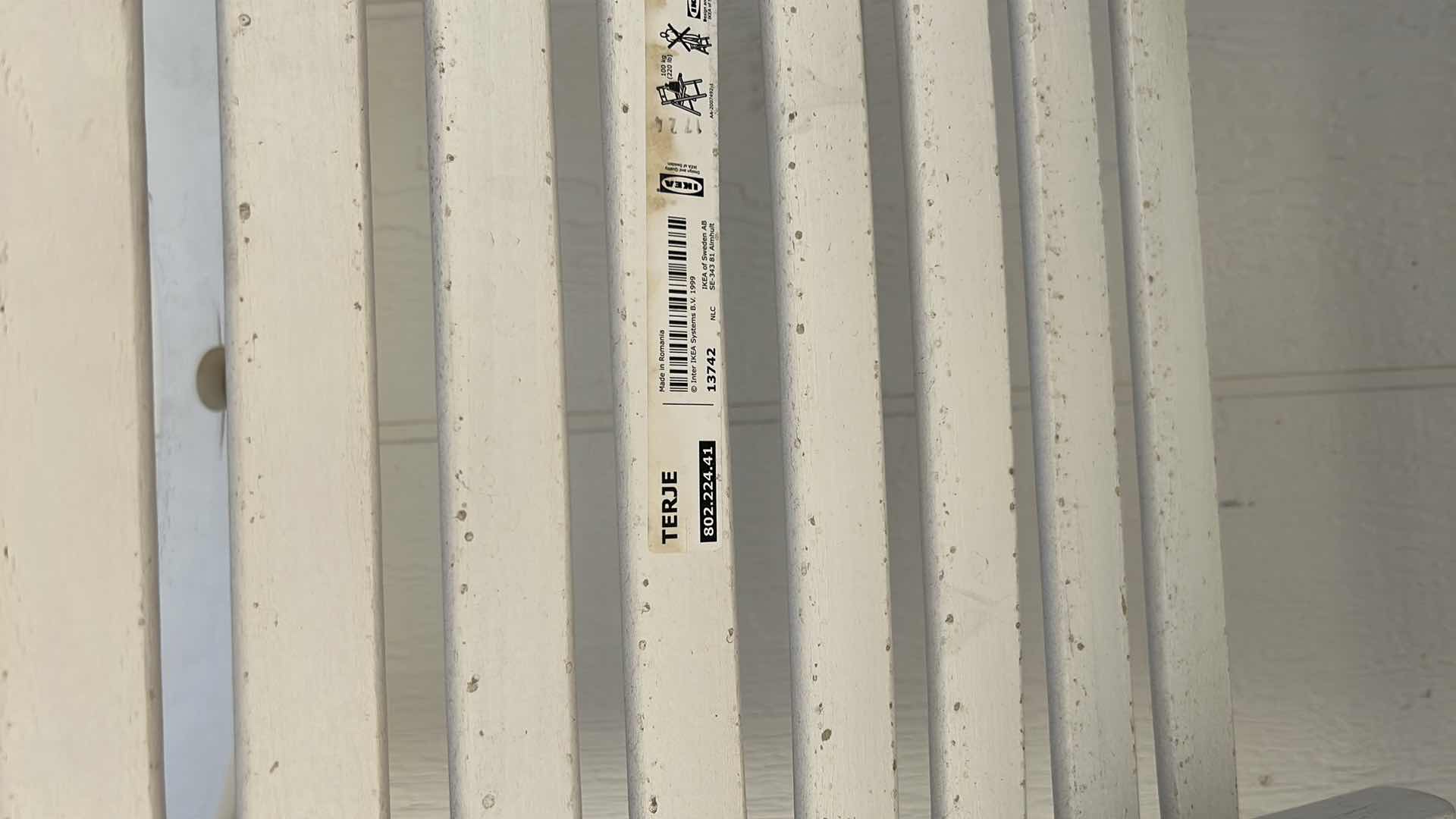 Photo 1 of WHITE WOOD PATIO CHAIR SET