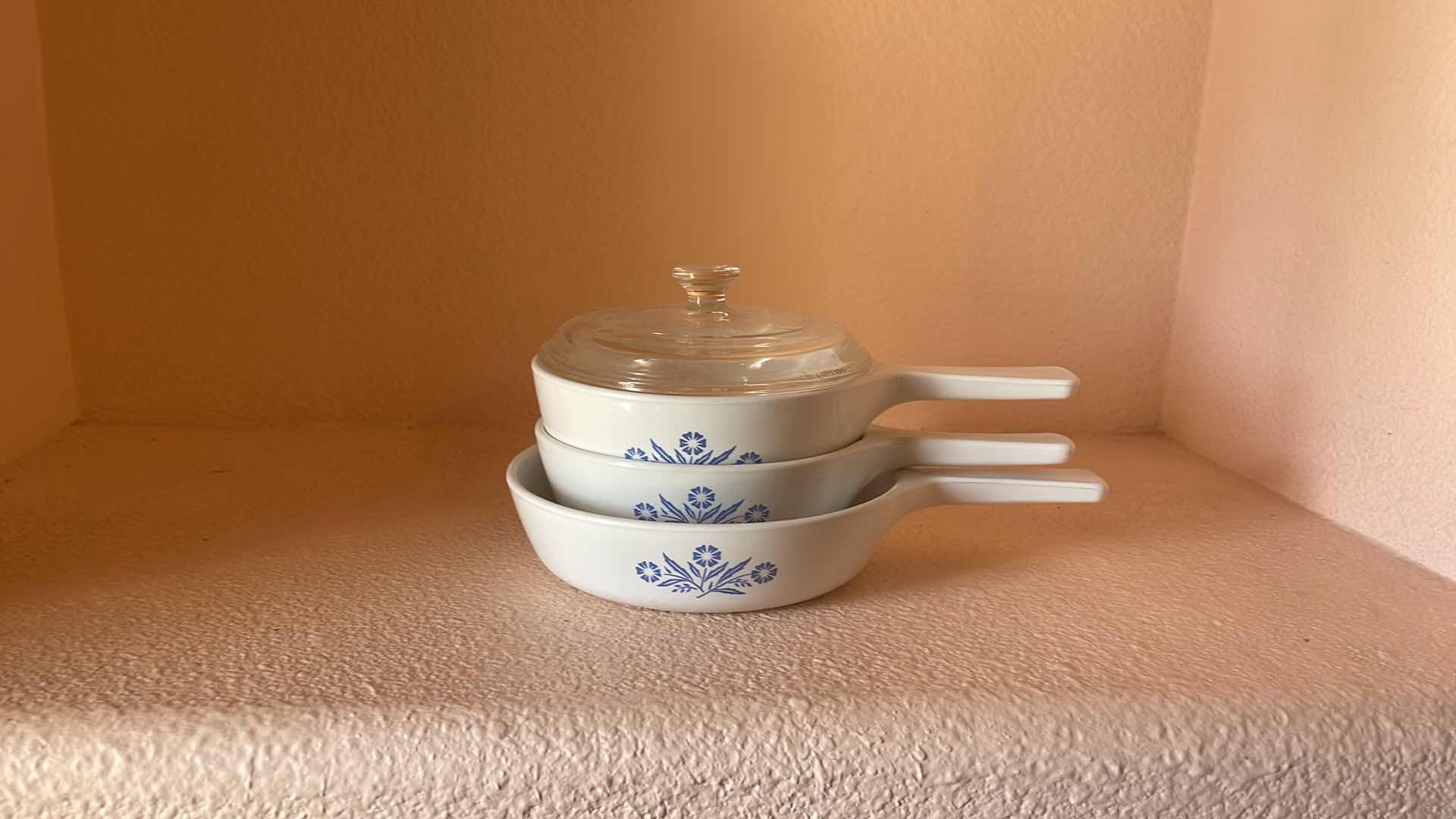 Photo 1 of CORNING WARE BLUE CORNFLOWER 3pc SET