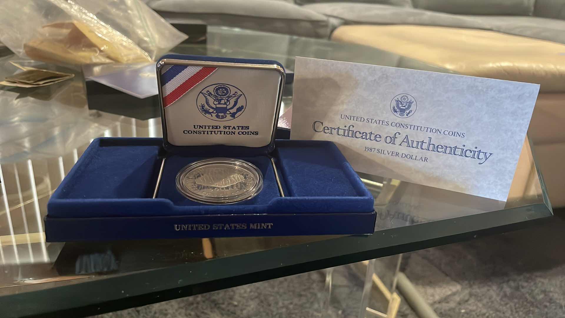 Photo 3 of 1987 CERTIFIED UNITED STATES CONSTITUTION SILVER DOLLAR