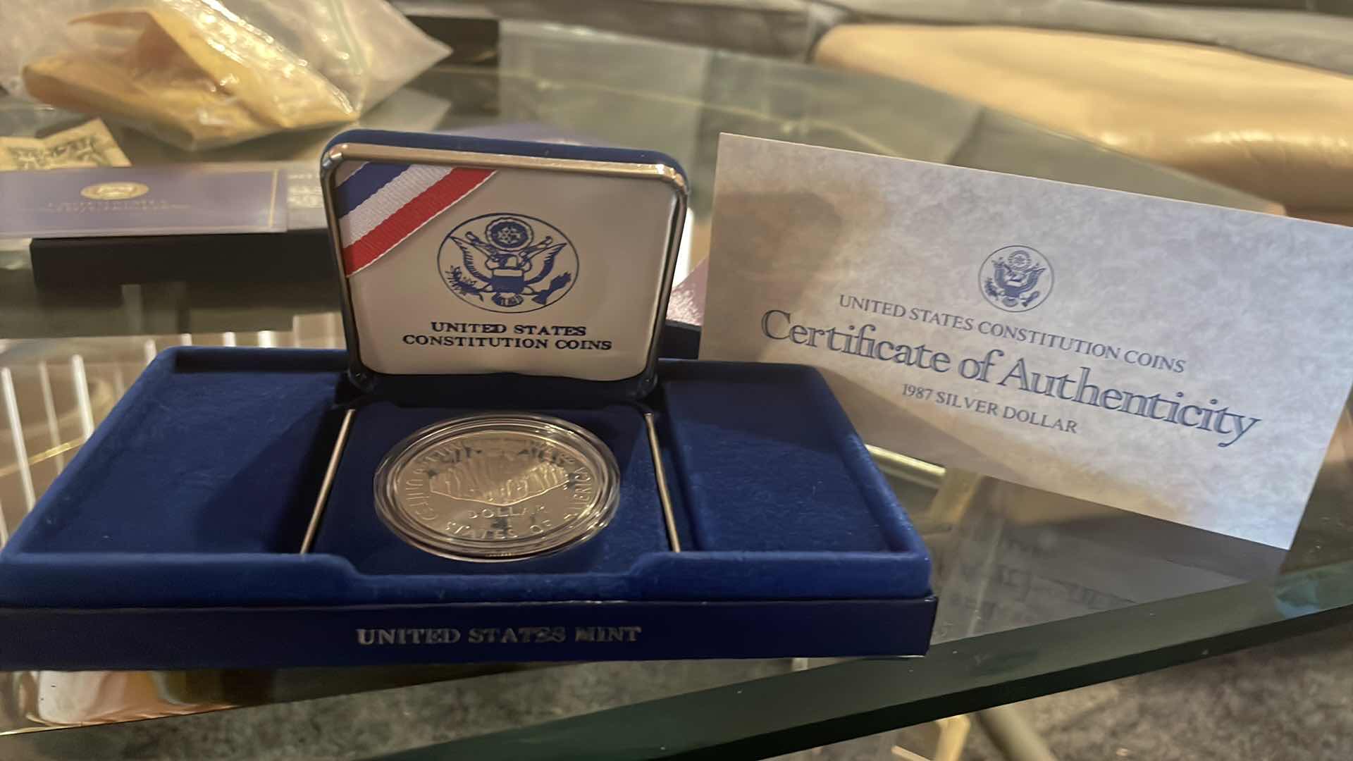 Photo 2 of 1987 CERTIFIED UNITED STATES CONSTITUTION SILVER DOLLAR