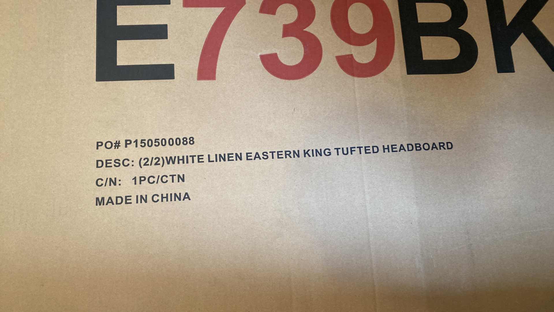 Photo 1 of METAL CANOPY BED WITH UPHOLSTERED HEADBOARD - KING SIZE OVERALL DIMENSIONS: 86 IN. LENGTH X 80.5 IN. WIDTH X 83 IN. HEIGHT TUFTED HEADBOARD - NEW IN BOX
