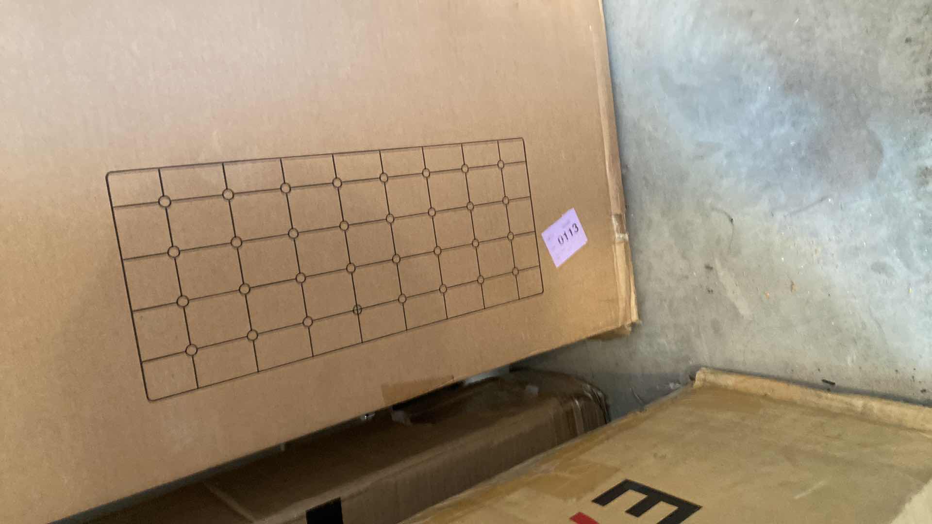 Photo 1 of METAL CANOPY BED WITH UPHOLSTERED HEADBOARD - KING SIZE OVERALL DIMENSIONS: 86 IN. LENGTH X 80.5 IN. WIDTH X 83 IN. HEIGHT TUFTED HEADBOARD - NEW IN BOX
