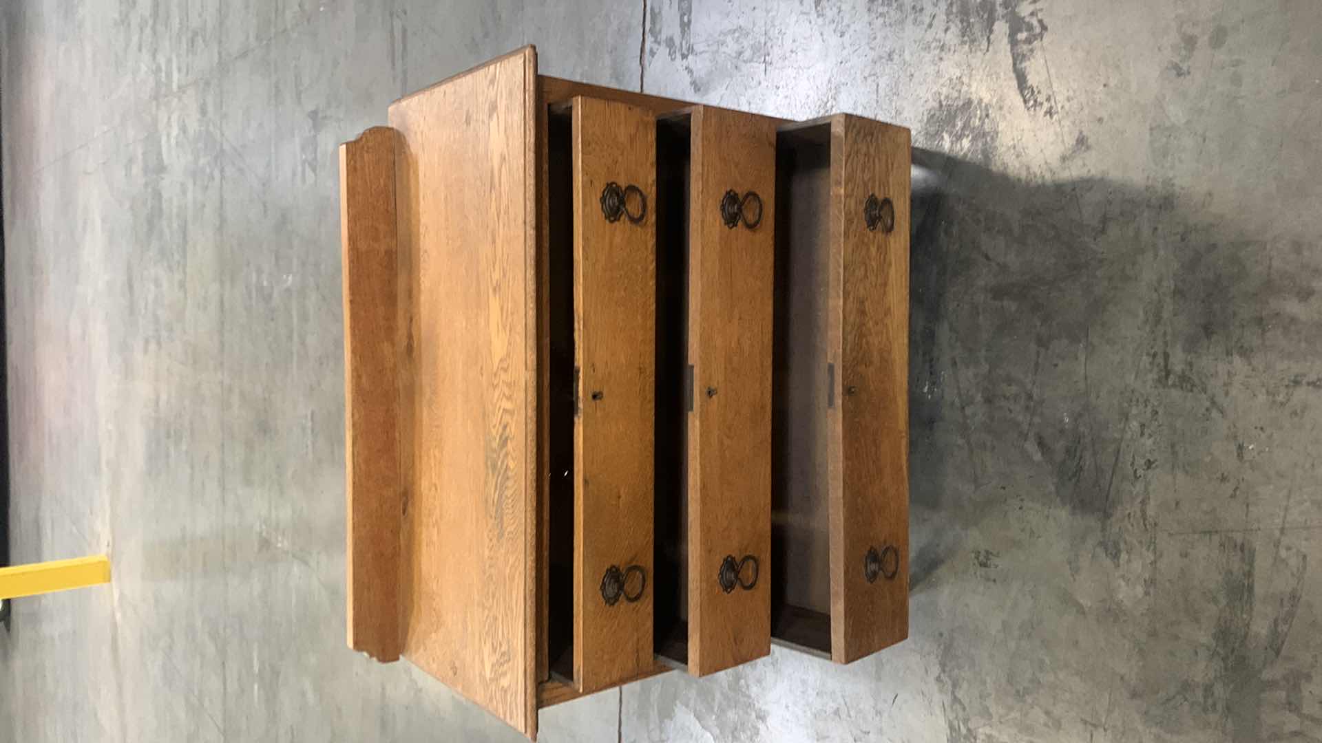 Photo 1 of VINTAGE THREE DRAWER WOOD DRESSER 35” x 17” x H35”