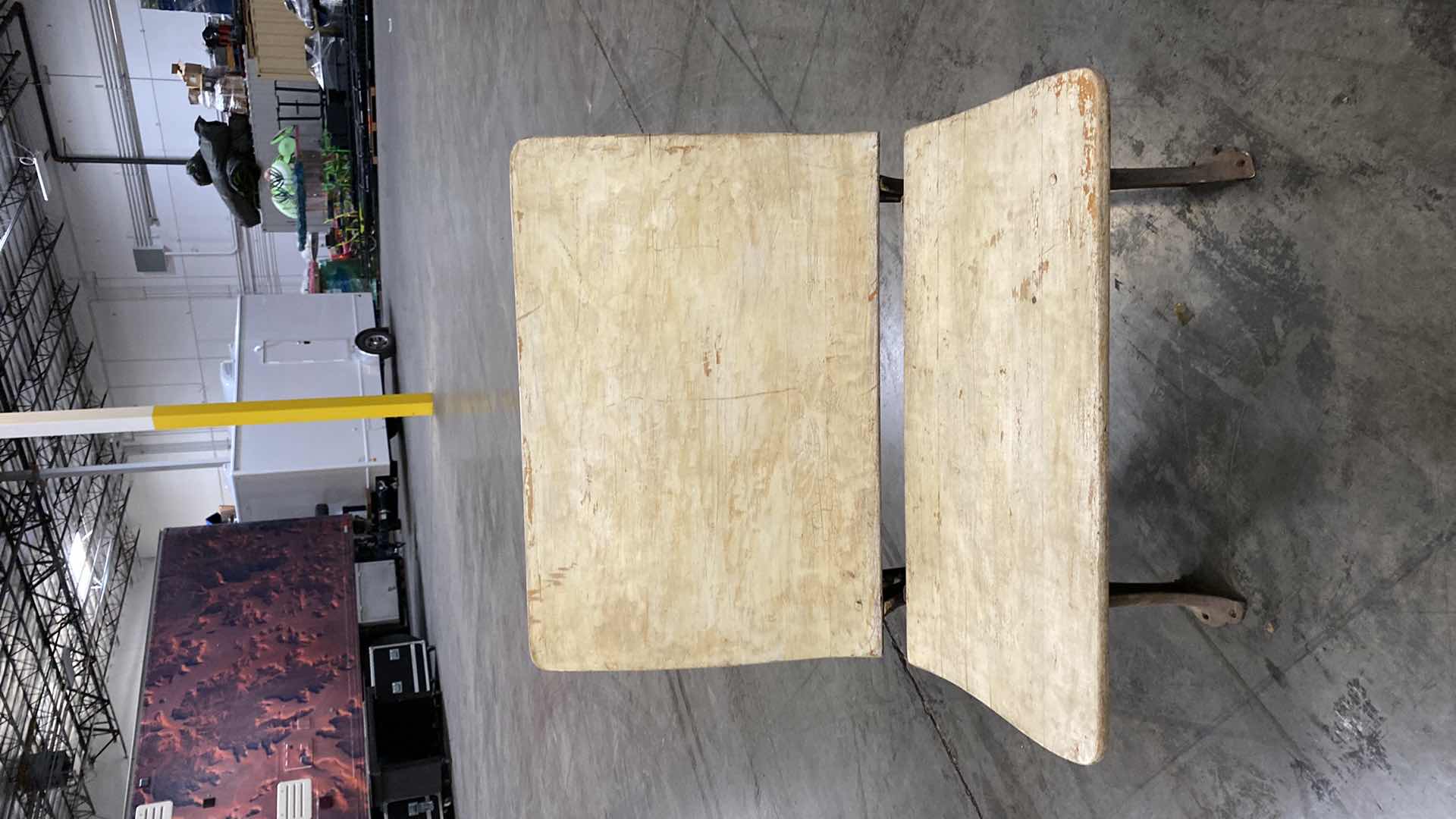 Photo 1 of ANTIQUE SCHOOL TABLE 23” X 34” H31”