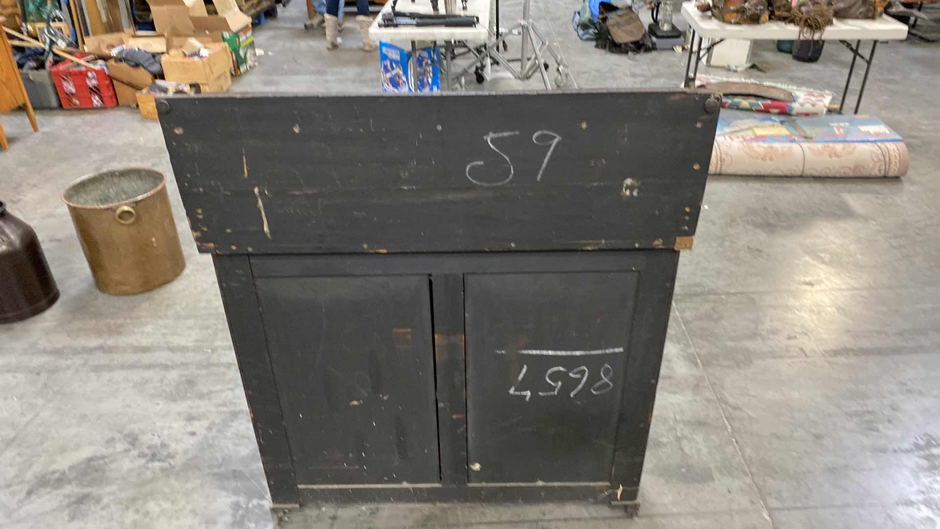 Photo 1 of ANTIQUE 2 DOOR SIDEBOARD WITH 2 SHELFS 44” X 19” H53”