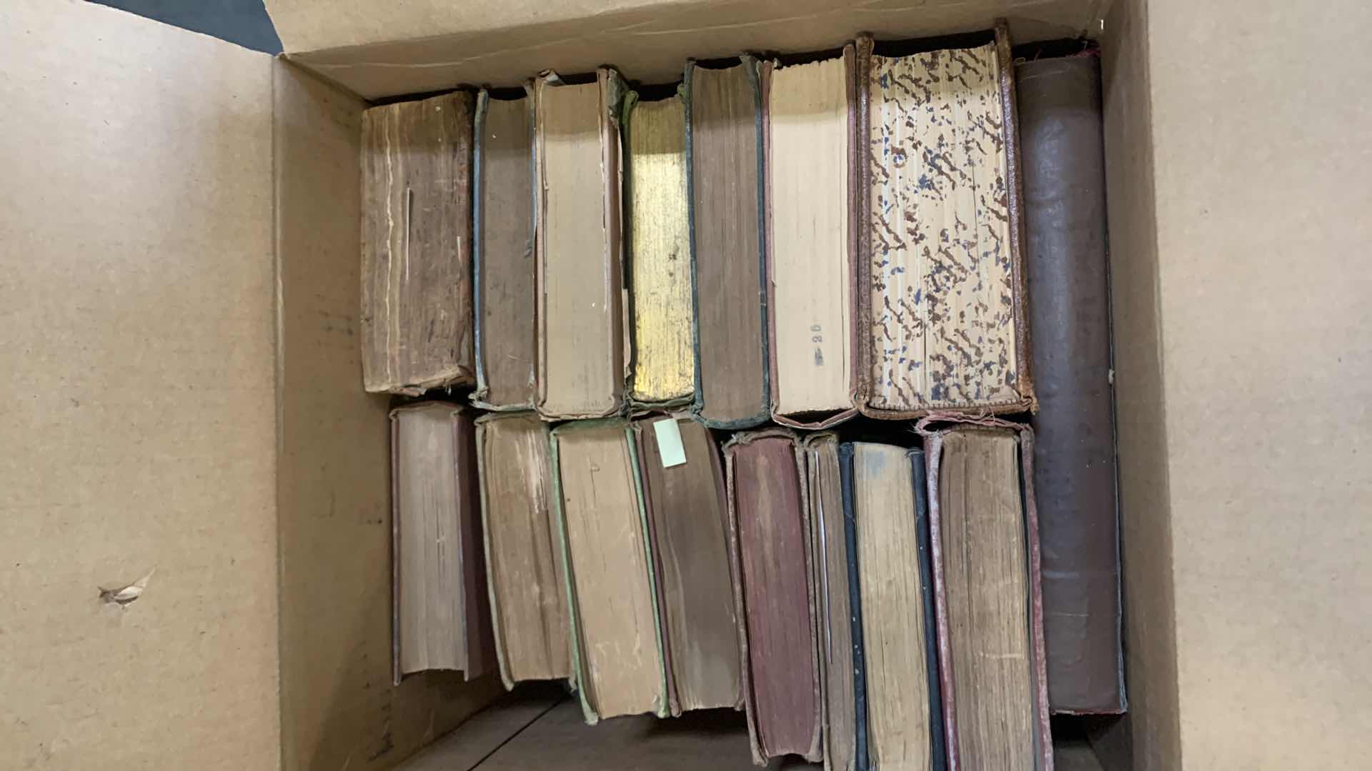 Photo 1 of BOX OF VINTAGE BOOKS AND STAMPS