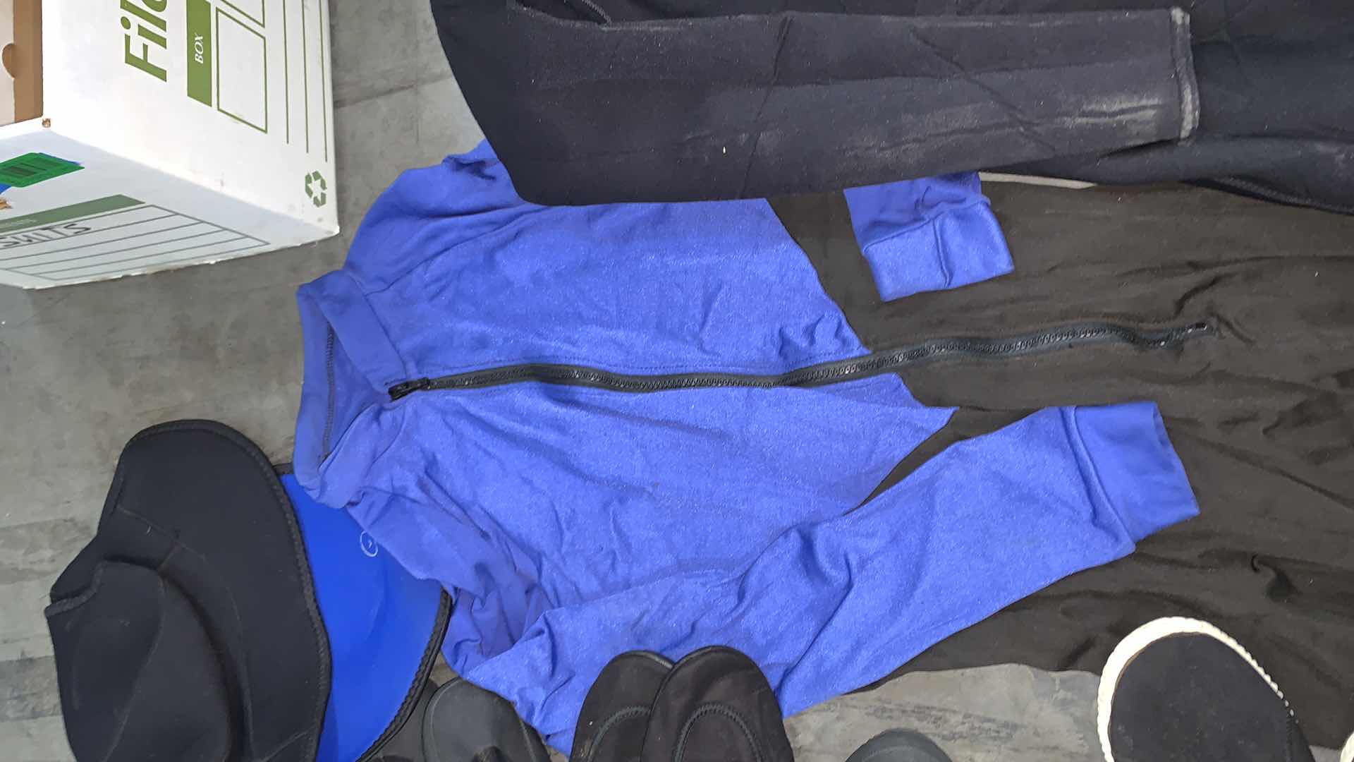 Photo 1 of WETSUIT ASSORTMENT, BOOTS, FACE MASK AND MORE