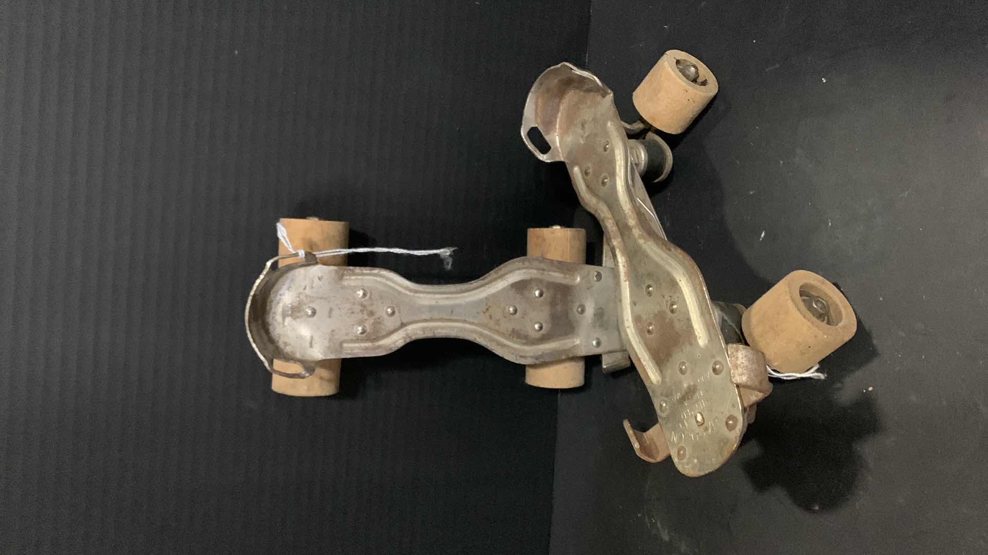 Photo 1 of VINTAGE LEATHER BOXING GLOVES, METAL ROLLER SKATES