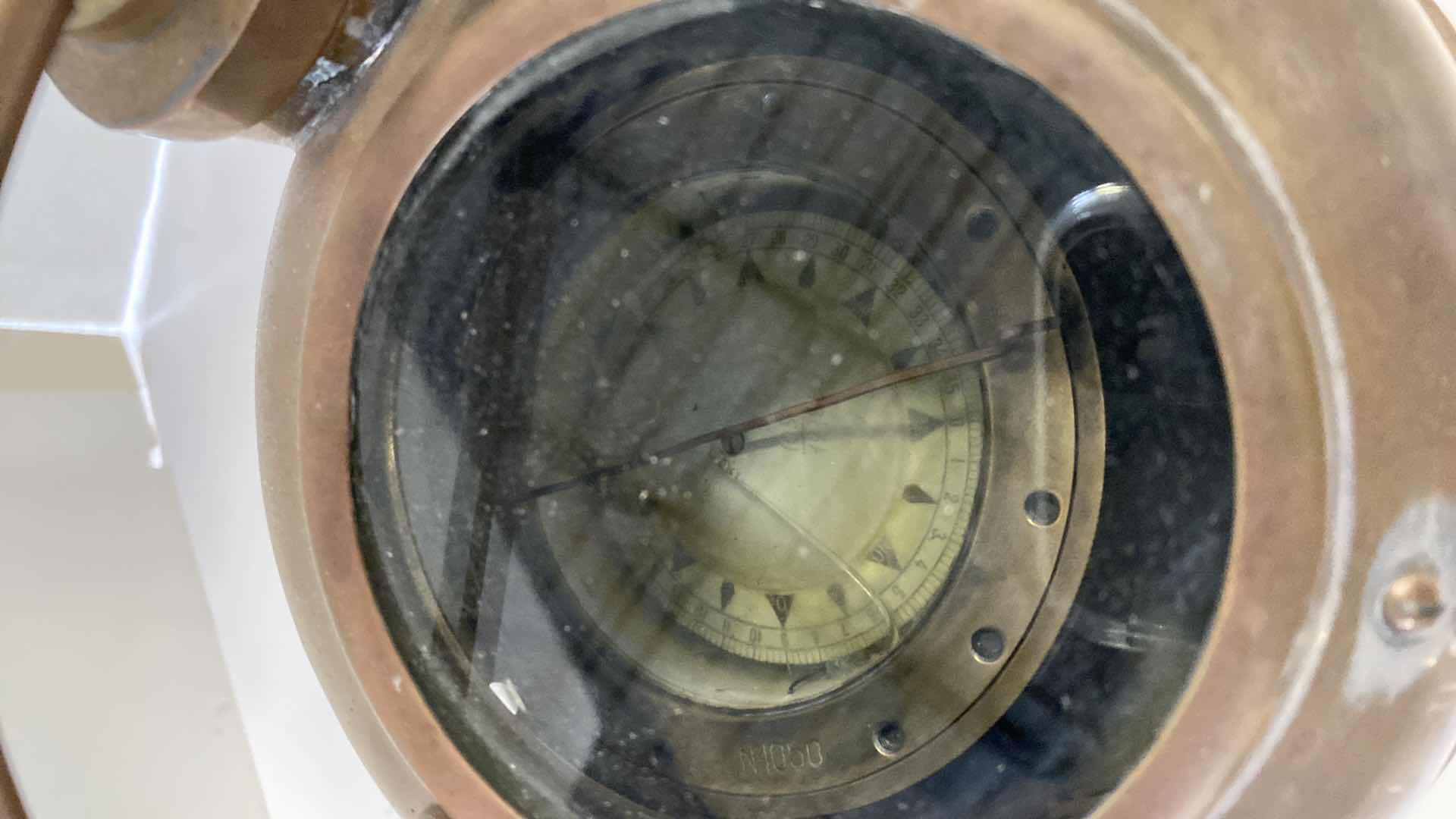 Photo 1 of ANTIQUE NAUTICAL COMPASS, RAILROAD GAS CAN AND TEA KETTLE