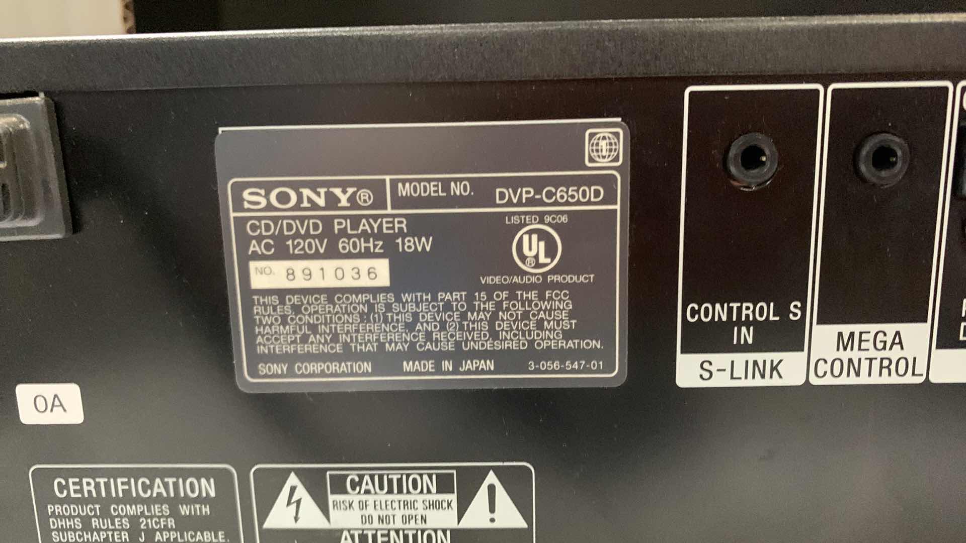 Photo 1 of SONY DVD CD VIDEO PLAYER