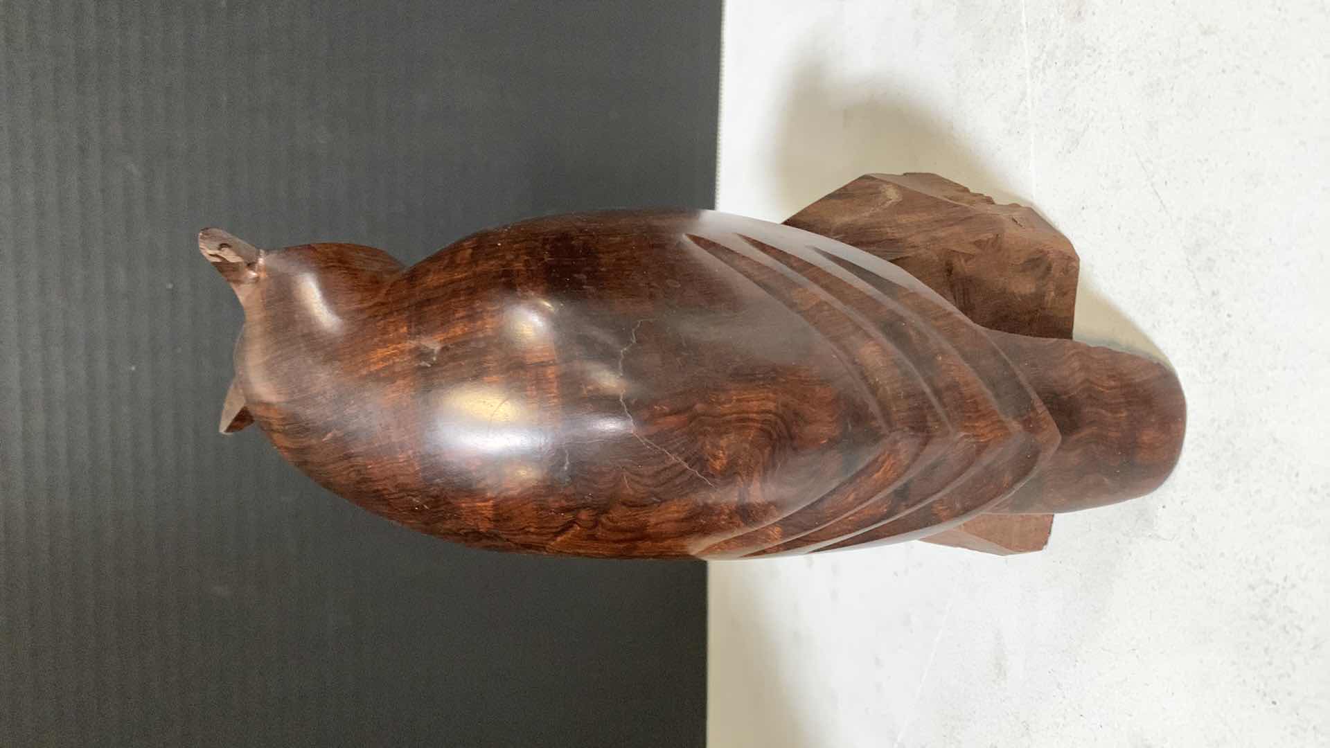 Photo 1 of SOLID WOOD OWL CARVING H8.5”