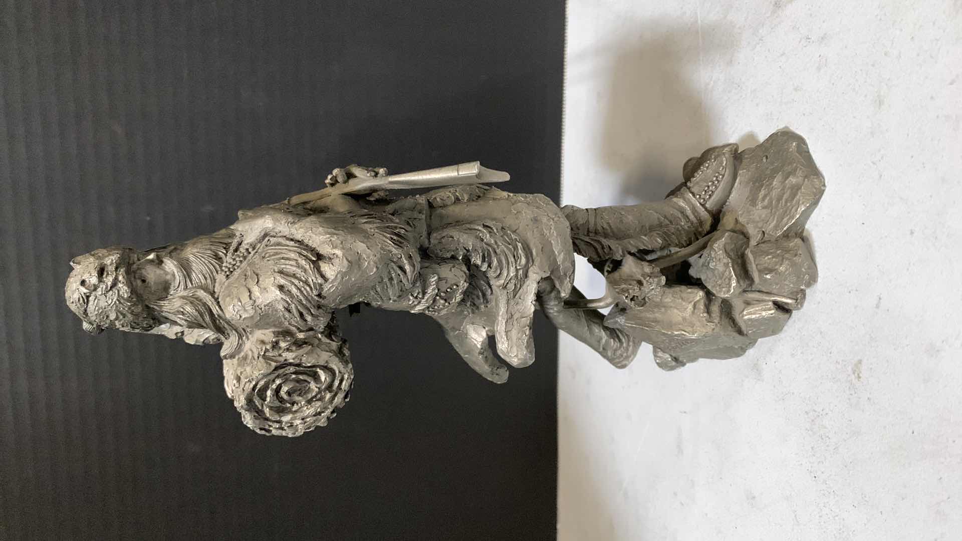 Photo 1 of FINE PEWTER FUR TRAPPER H10” FIGURE