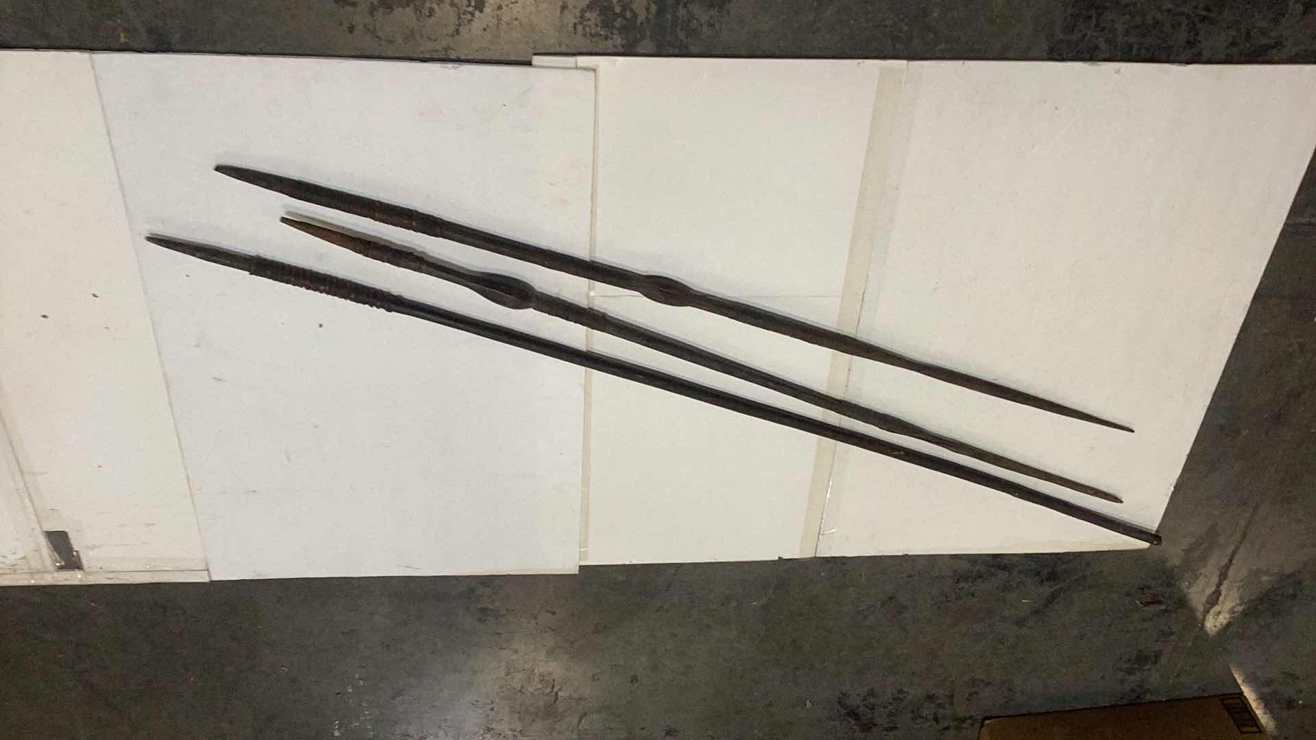 Photo 1 of THREE VINTAGE AFRICAN SPEARS, LONGEST 57”