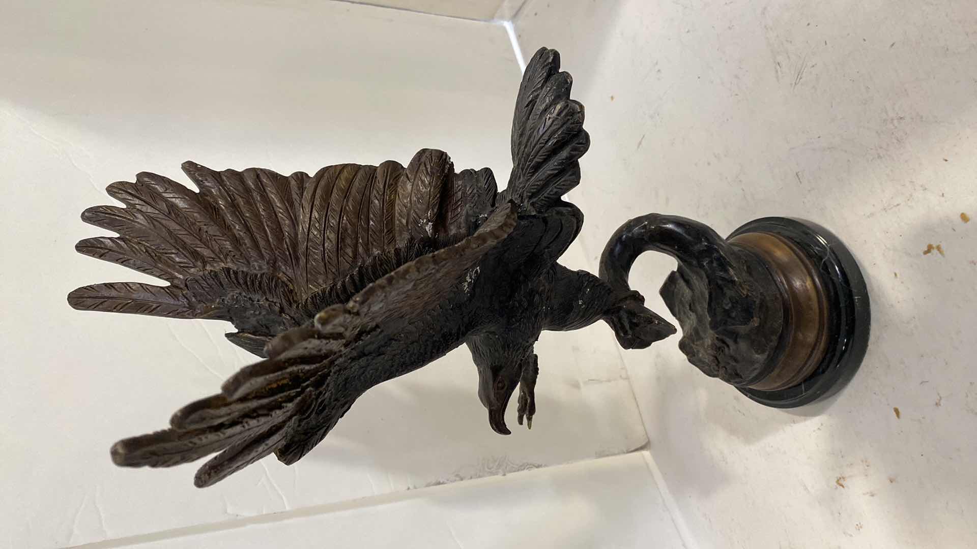 Photo 1 of VINTAGE JULES MOIGNIEZ BRONZE EAGLE SCULPTURE H16.5”