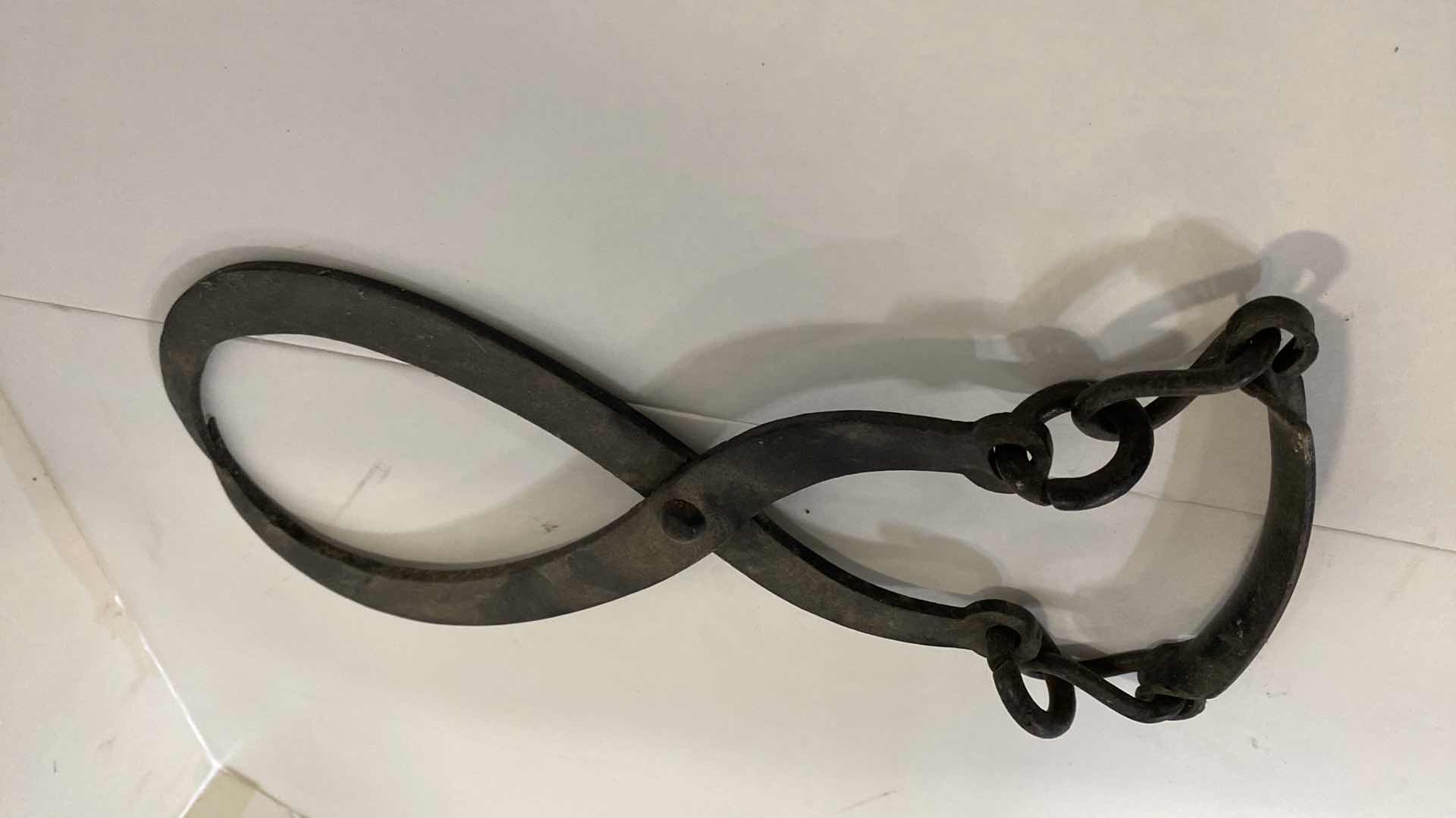 Photo 1 of ANTIQUE CAST IRON TONGS 14”