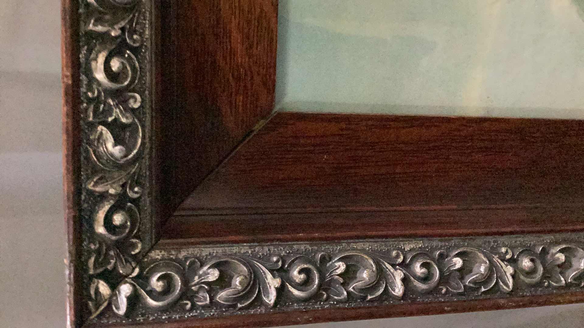 Photo 1 of ANTIQUE 1903 FRAMED ART WATERCOLOR SIGNED LANDSCAPE 21” X 26”