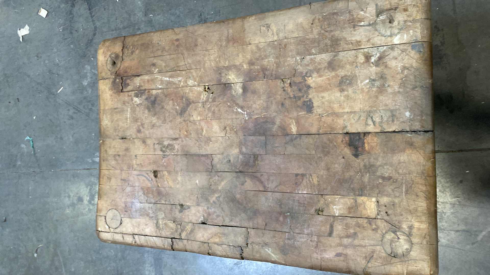 Photo 5 of ANTIQUE BUTCHER BLOCK TABLE  36”X 24” H27”