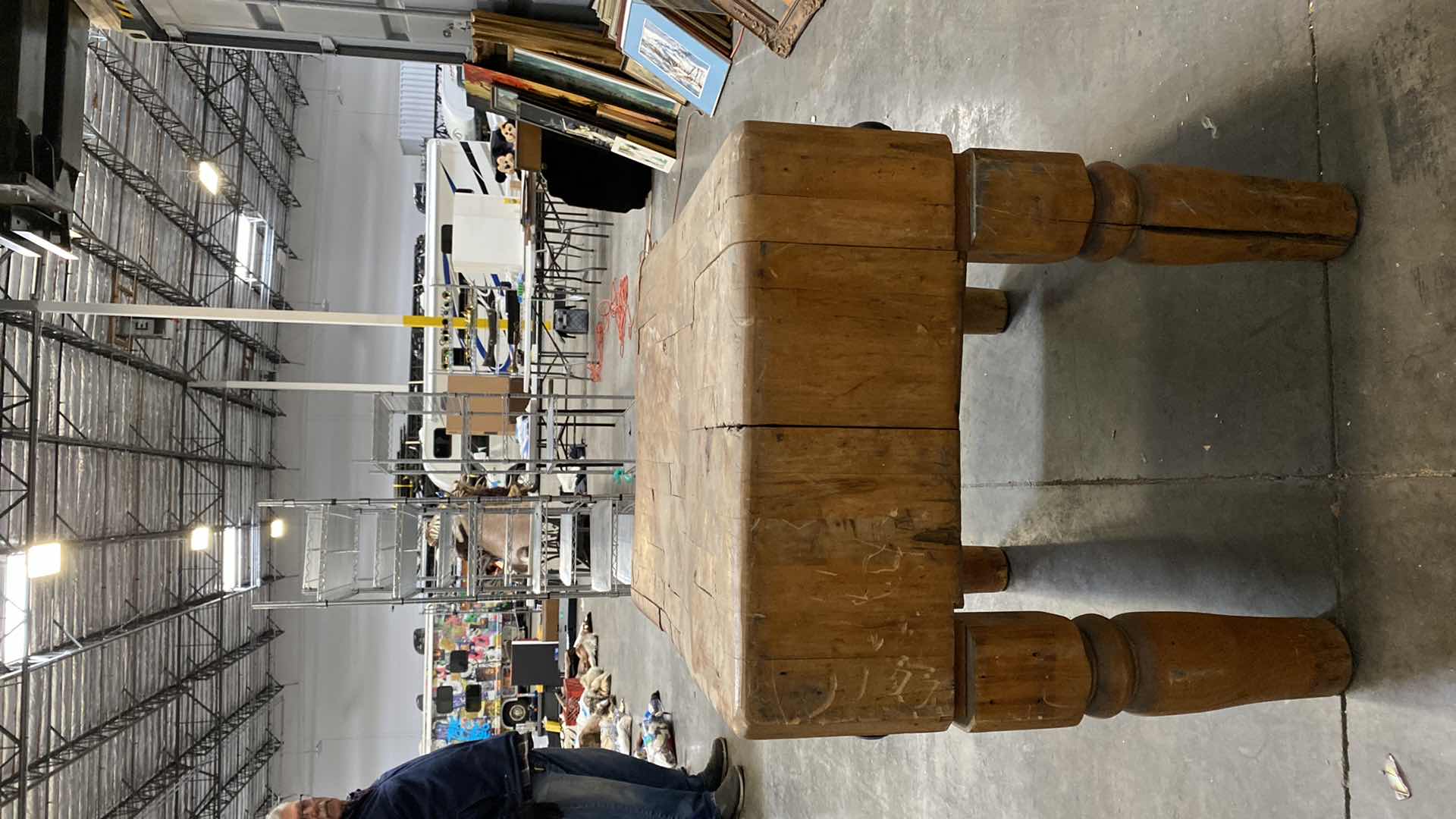 Photo 3 of ANTIQUE BUTCHER BLOCK TABLE  36”X 24” H27”