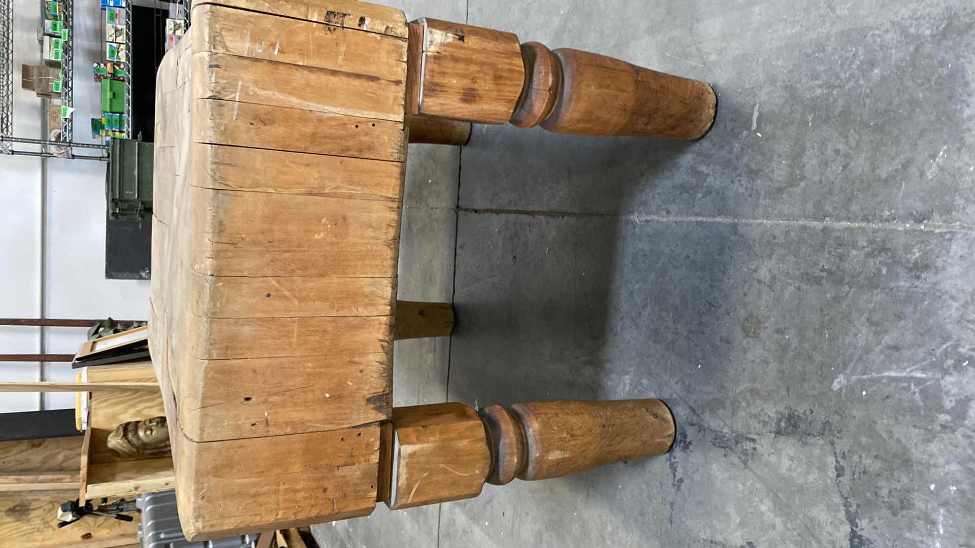 Photo 6 of ANTIQUE BUTCHER BLOCK TABLE  36”X 24” H27”