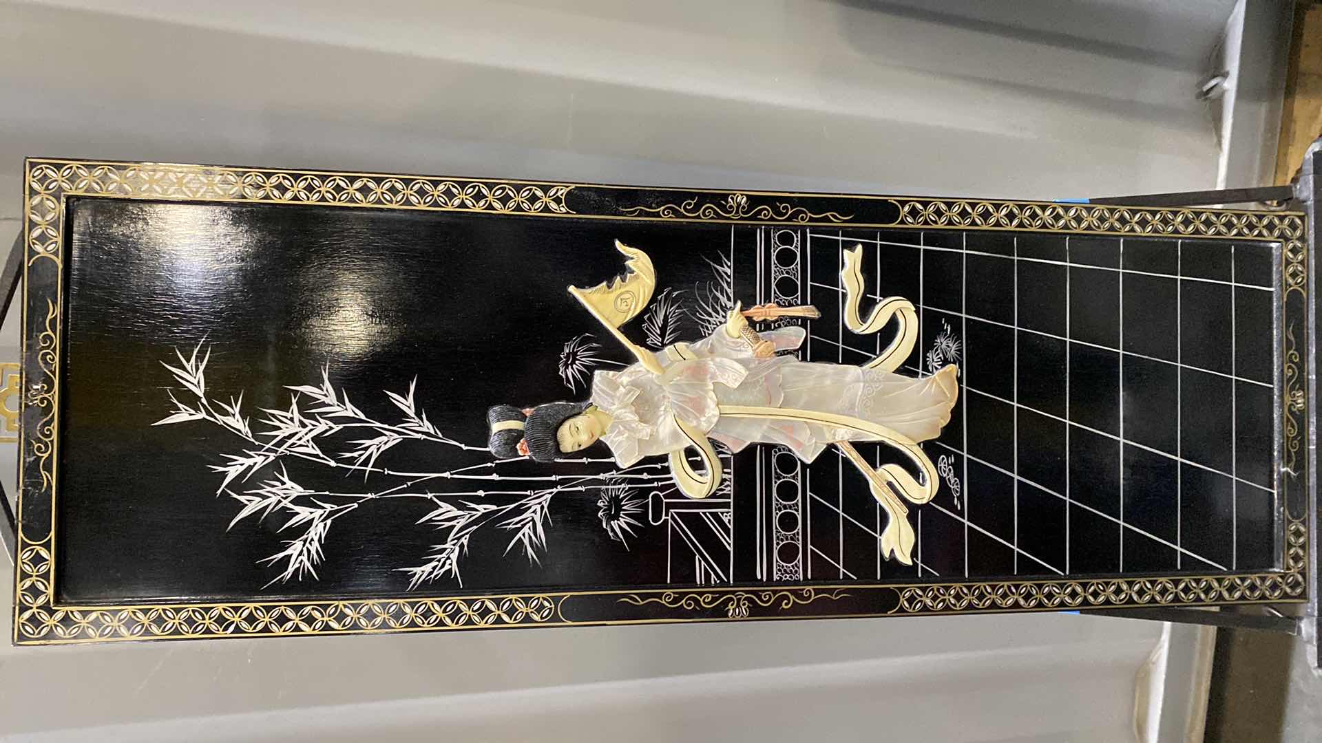 Photo 1 of PAIR OF CHINESE WALL PANELS 11” X 36” EACH (STAND NOT INCLUDED)