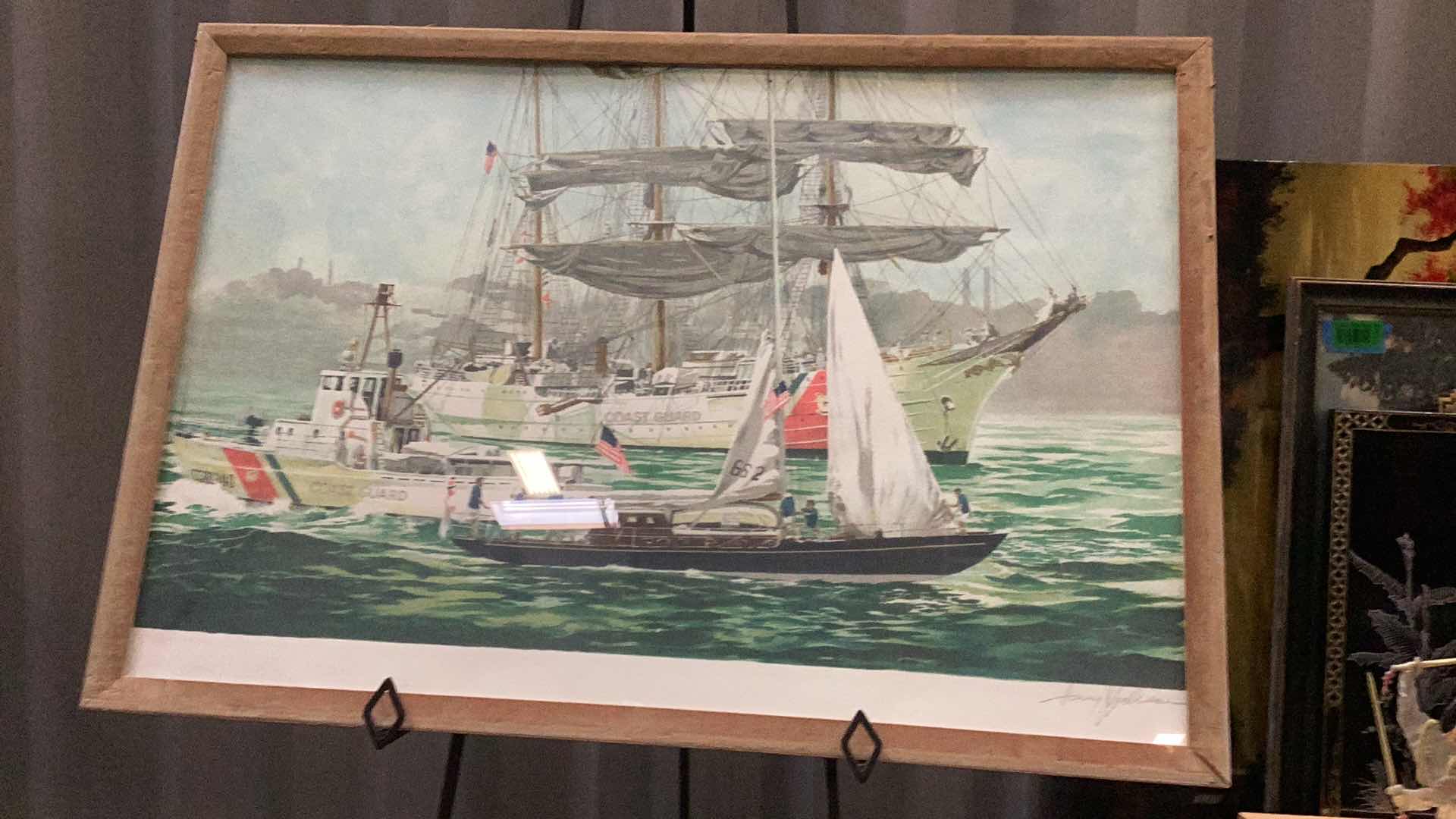 Photo 1 of FRAMED ARTWORK, COAST GUARD, 38” X 26”