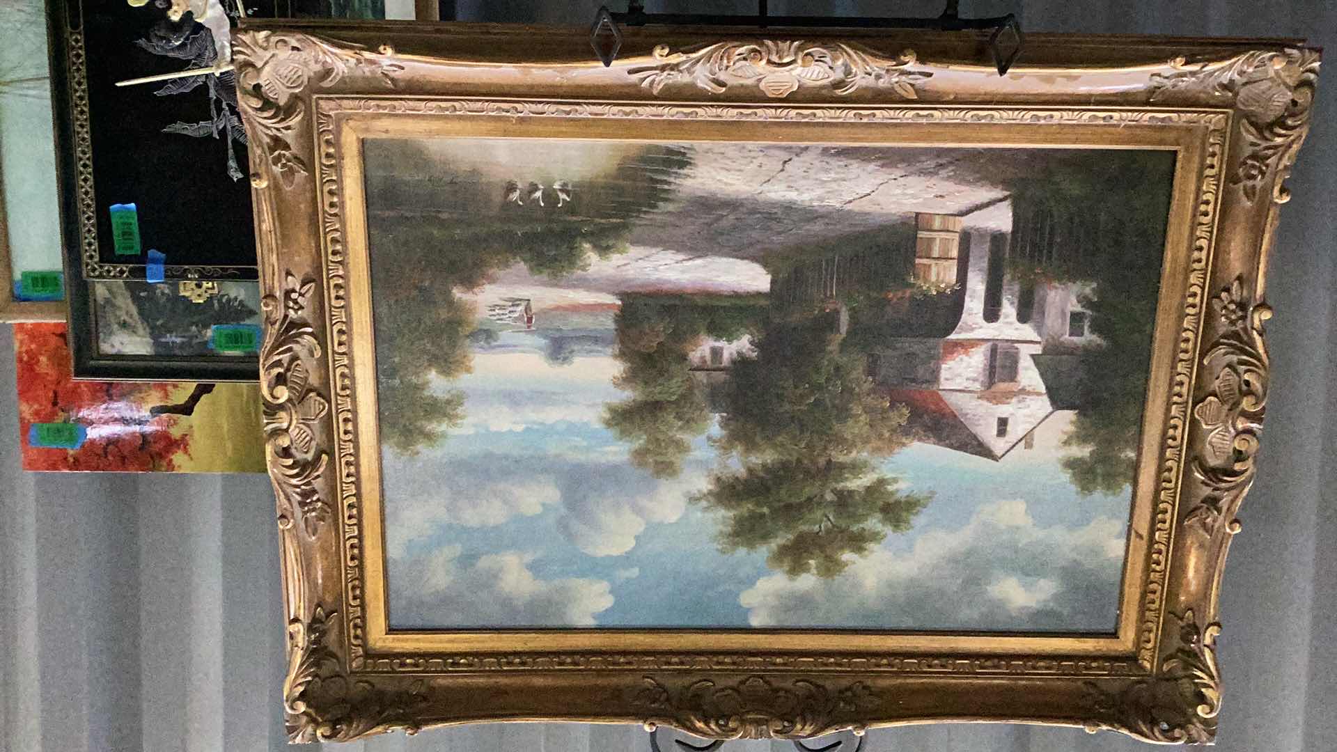 Photo 1 of ORNATE GOLD FRAMED SIGNED OILPAINTING 44” X 32”