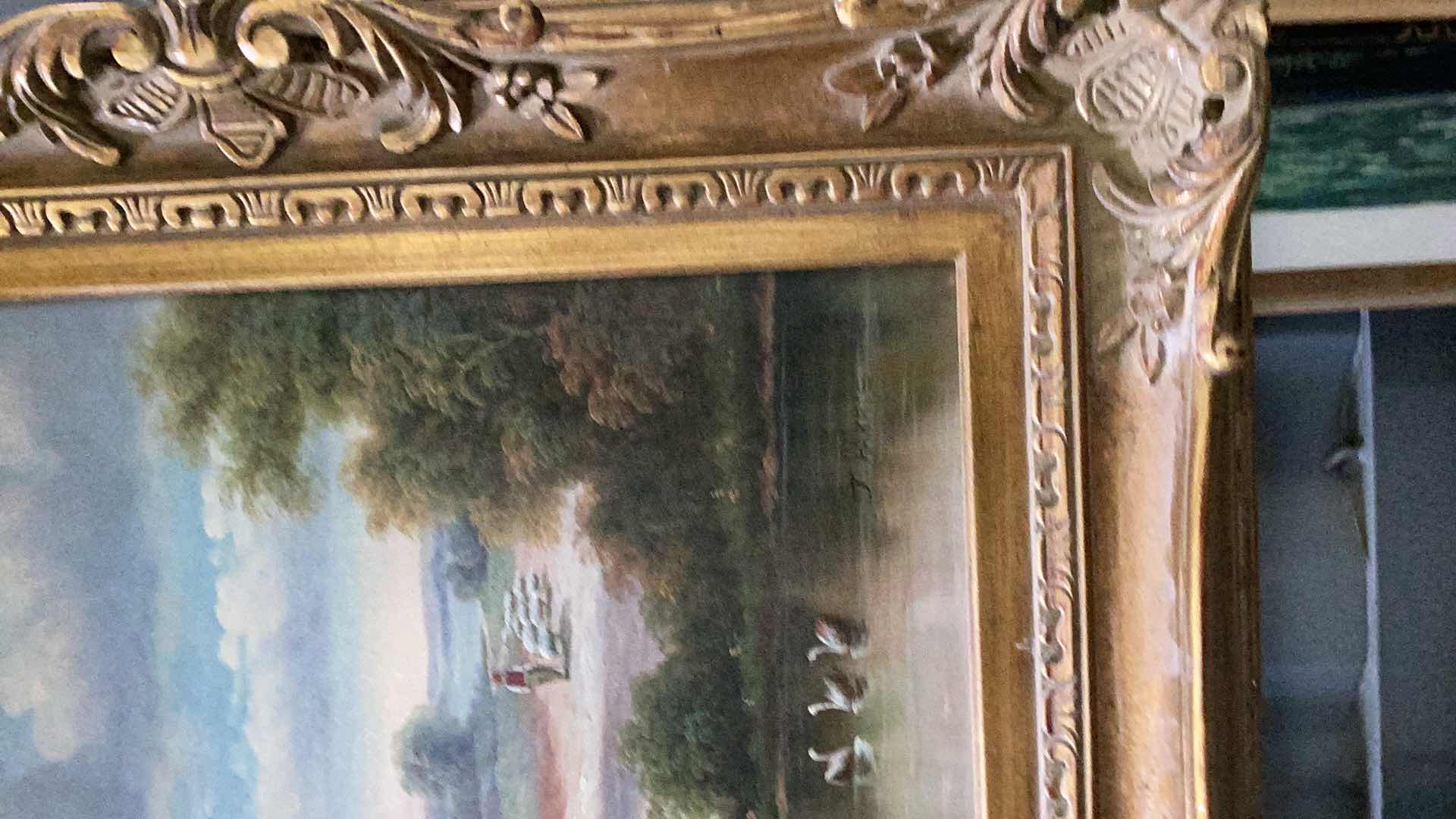 Photo 1 of ORNATE GOLD FRAMED SIGNED OILPAINTING 44” X 32”