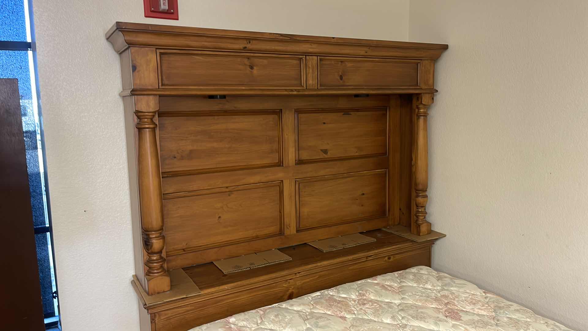 Photo 1 of KNOTTY WOOD FULL SIZE BED FRAME W LIGHTED HEADBOARD (MATTRESS SOLD SEPARATELY) 64” X 98” H79”