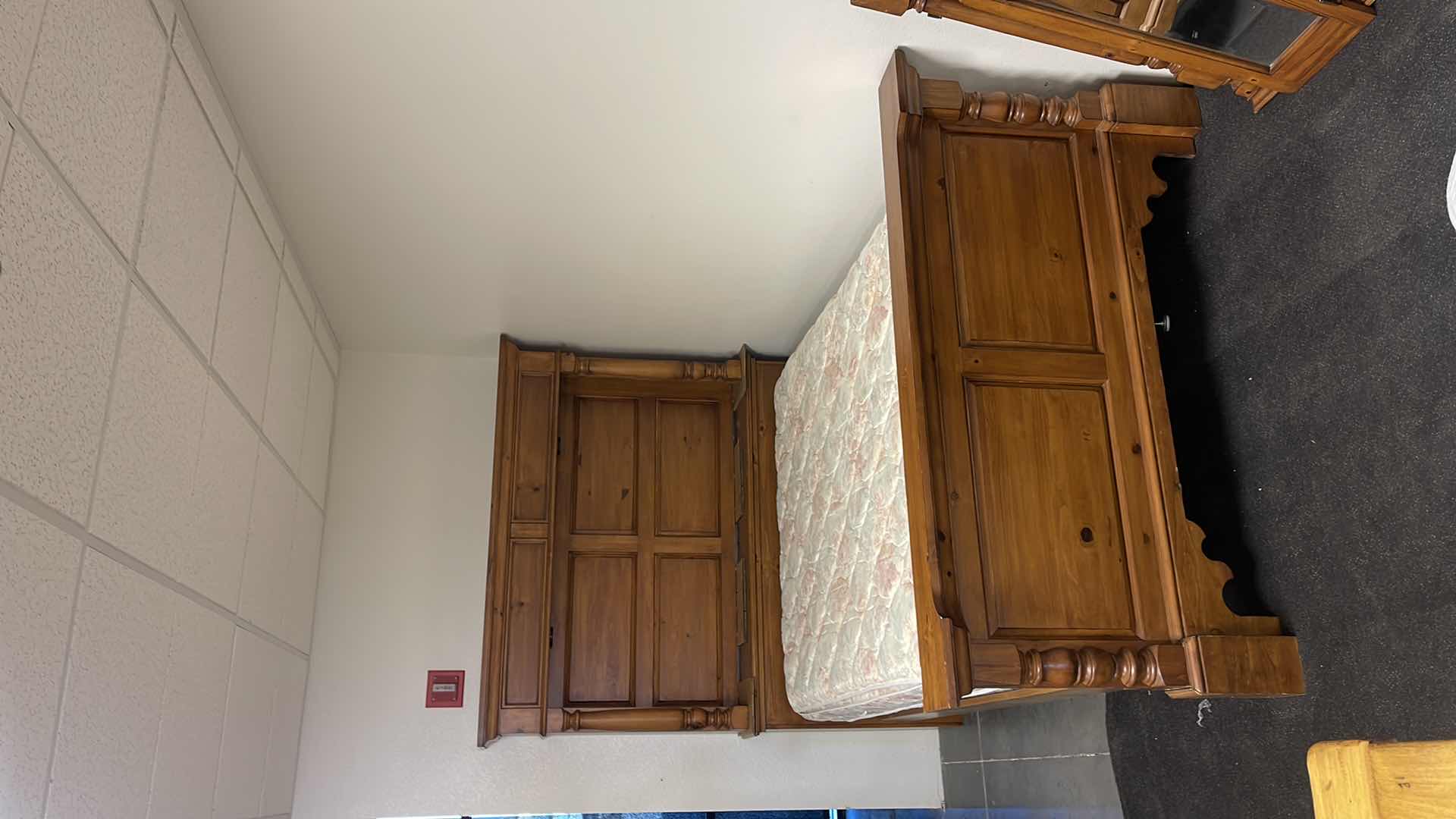 Photo 1 of KNOTTY WOOD FULL SIZE BED FRAME W LIGHTED HEADBOARD (MATTRESS SOLD SEPARATELY) 64” X 98” H79”