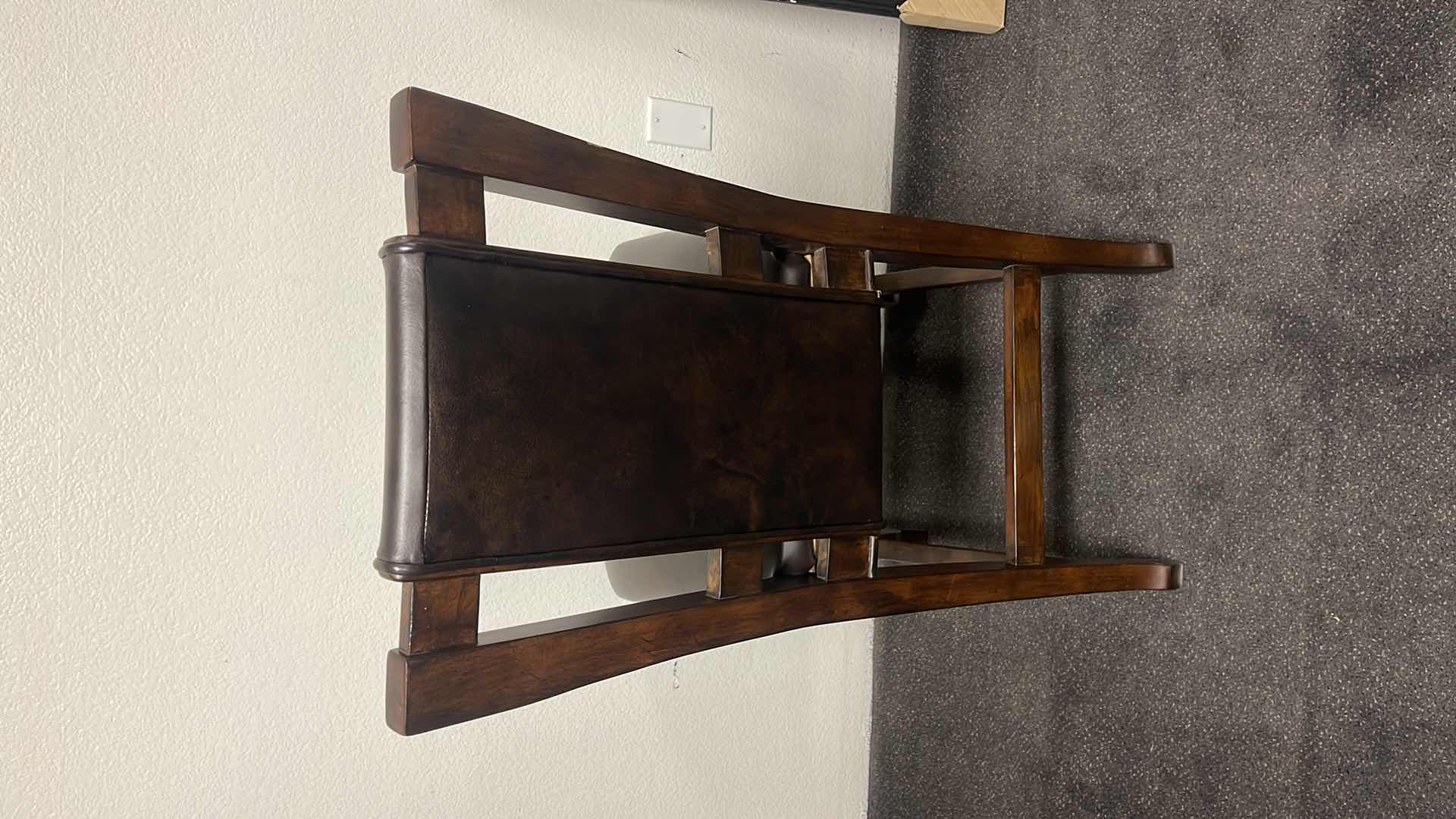 Photo 1 of DARK WOOD W LEATHER SIDE CHAIR