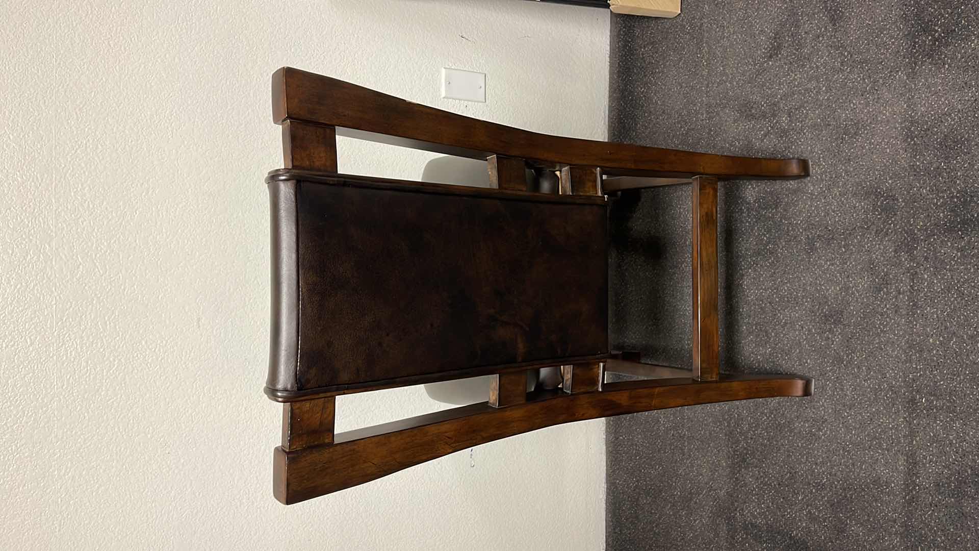 Photo 4 of DARK WOOD W LEATHER SIDE CHAIR